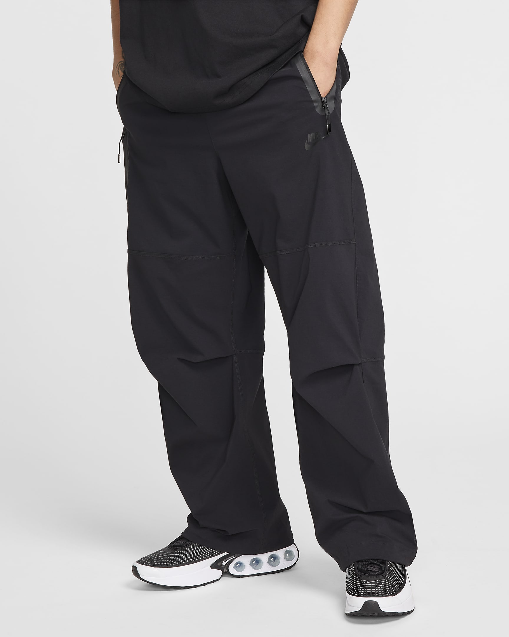 Nike Tech geweven oversized herenbroek - Zwart/Zwart/Zwart