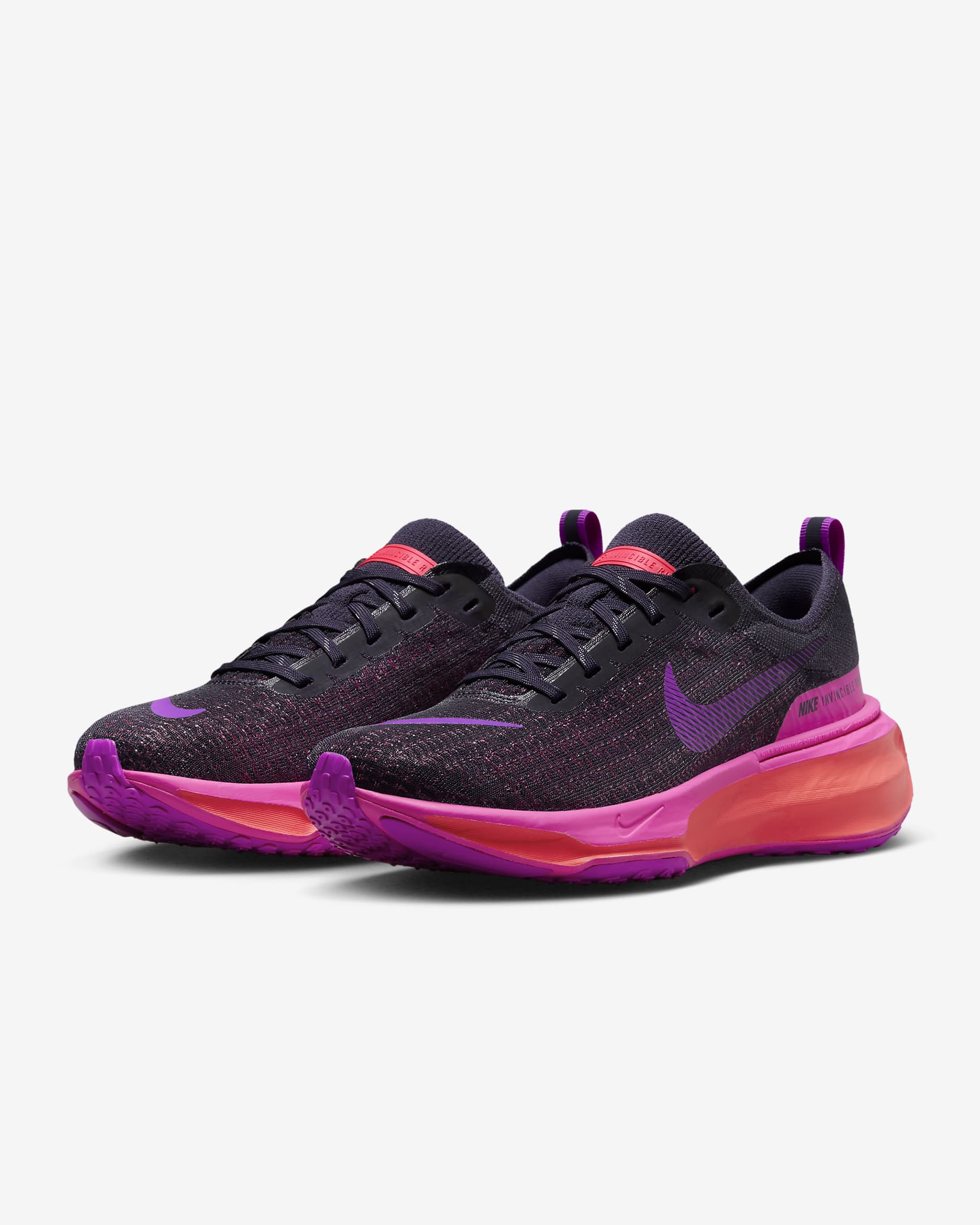 Tenis de correr en pavimento para mujer Nike Invincible 3 - Pasa oscuro/Ponche cálido/Fucsia láser/Hipervioleta