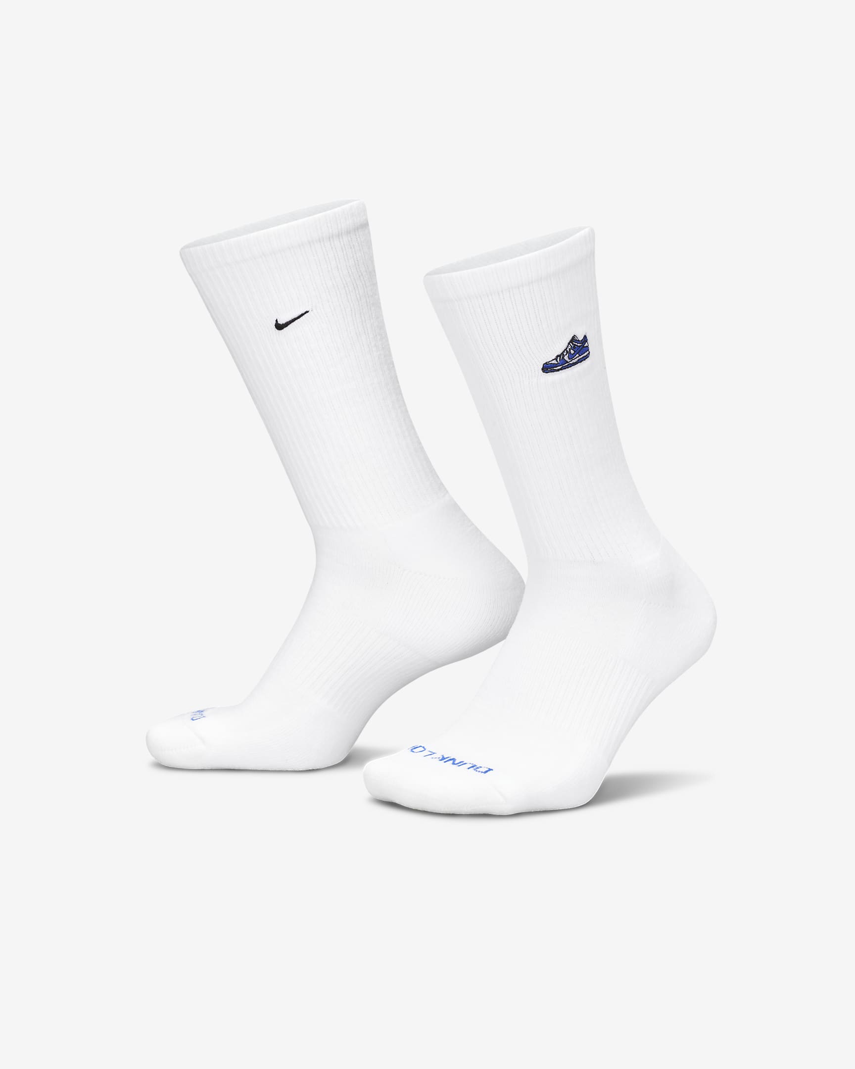 Středně vysoké ponožky s tlumením Nike Everyday Plus (1 pár) - Bílá/Varsity Royal/Černá