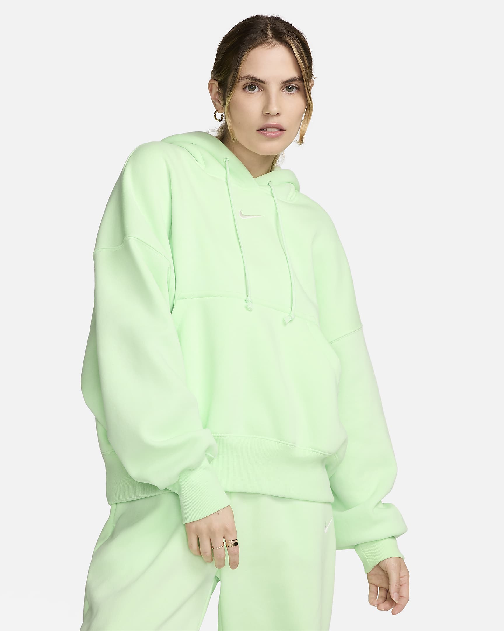 Nike Sportswear Phoenix Fleece Women's Over-Oversized Pullover Hoodie - Vapor Green/Sail