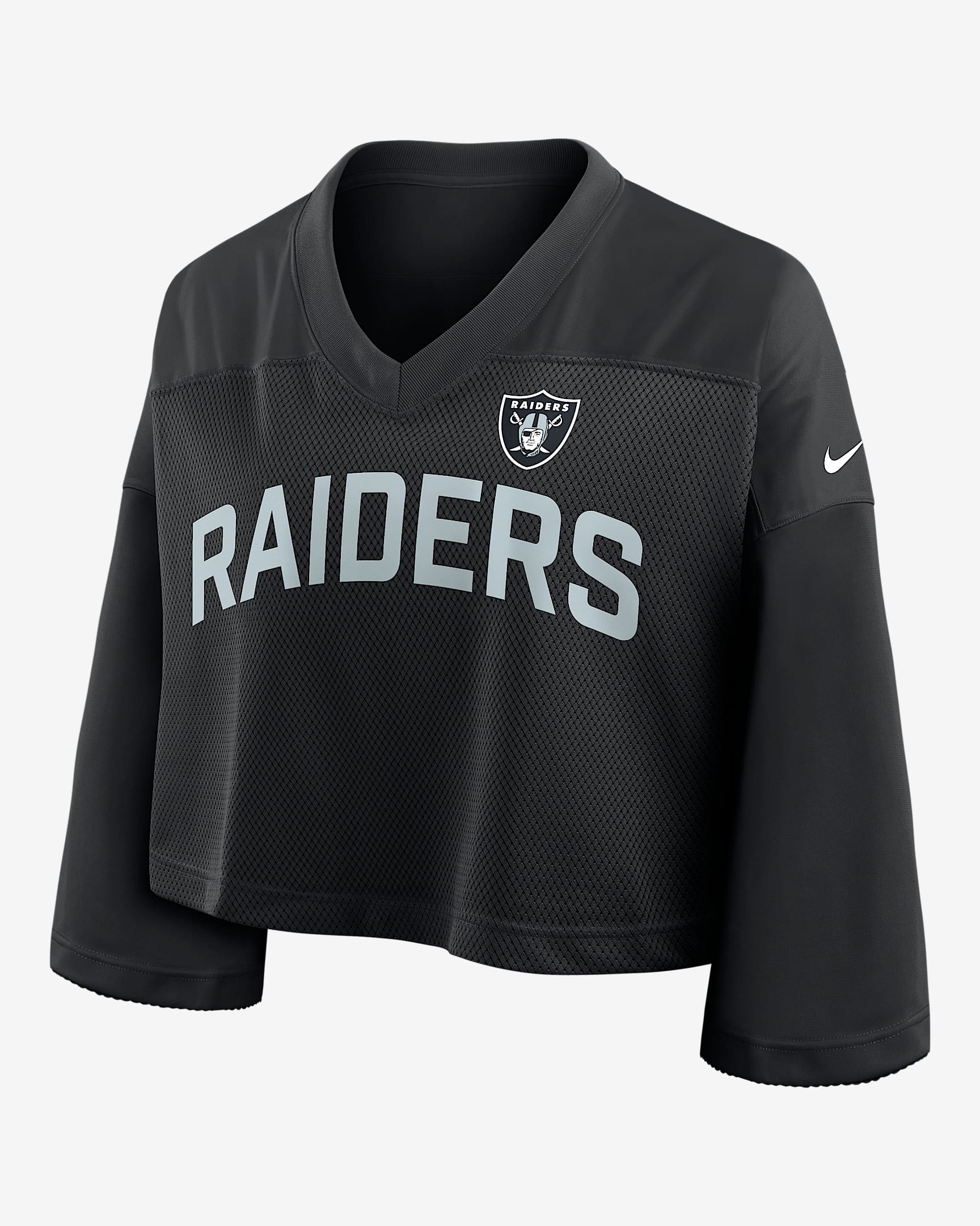 Top cropped Nike Dri-FIT de la NFL para mujer Las Vegas Raiders Wide Receiver Jersey Fashion - Negro