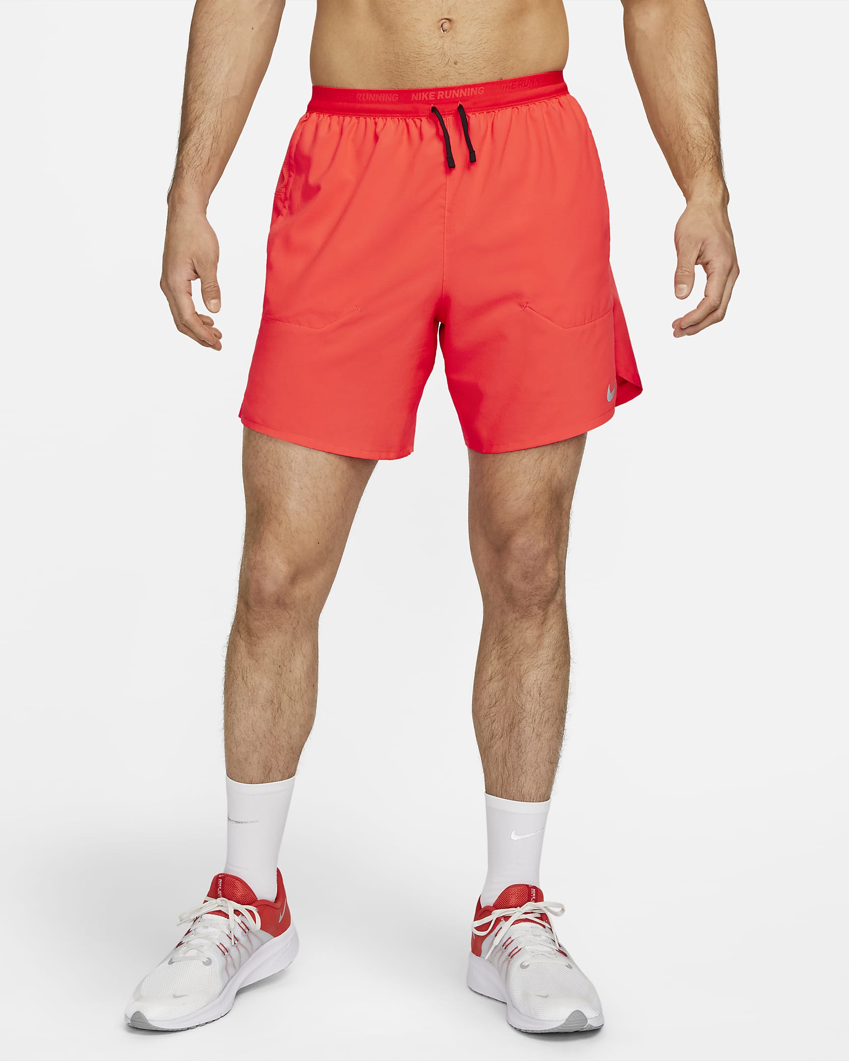 Nike Stride Men's Dri-FIT 18cm (approx.) Brief-Lined Running Shorts - Bright Crimson/Black