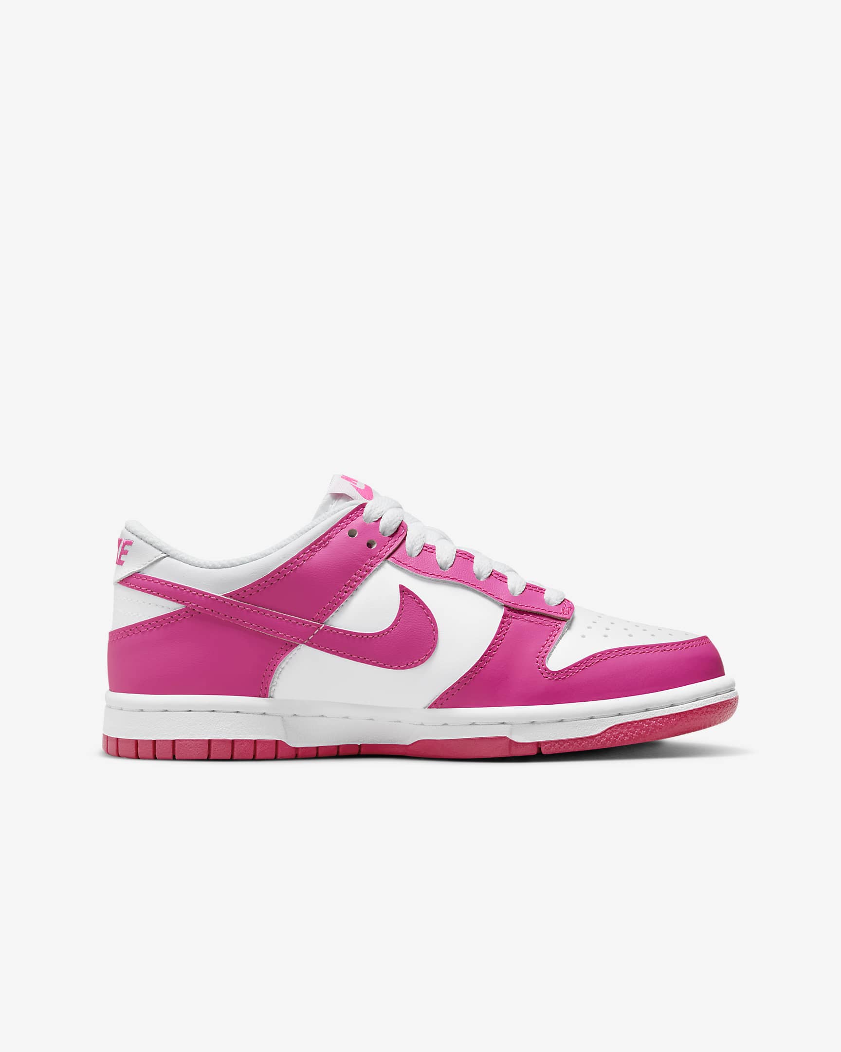 Nike Dunk Low Schuh für ältere Kinder - Weiß/Pink/Laser Fuchsia