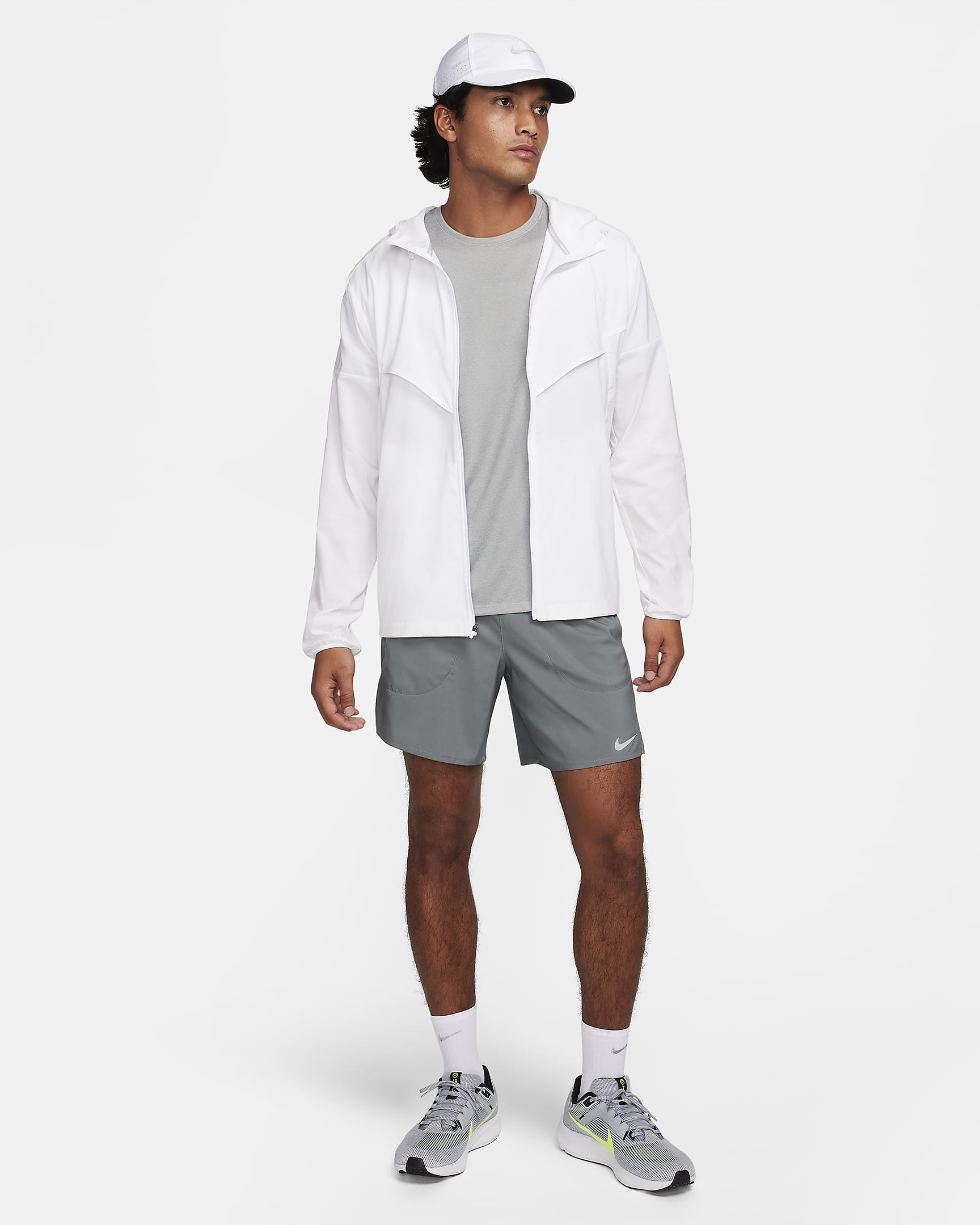 Chamarra de correr Repel para hombre Nike Windrunner - Blanco/Blanco