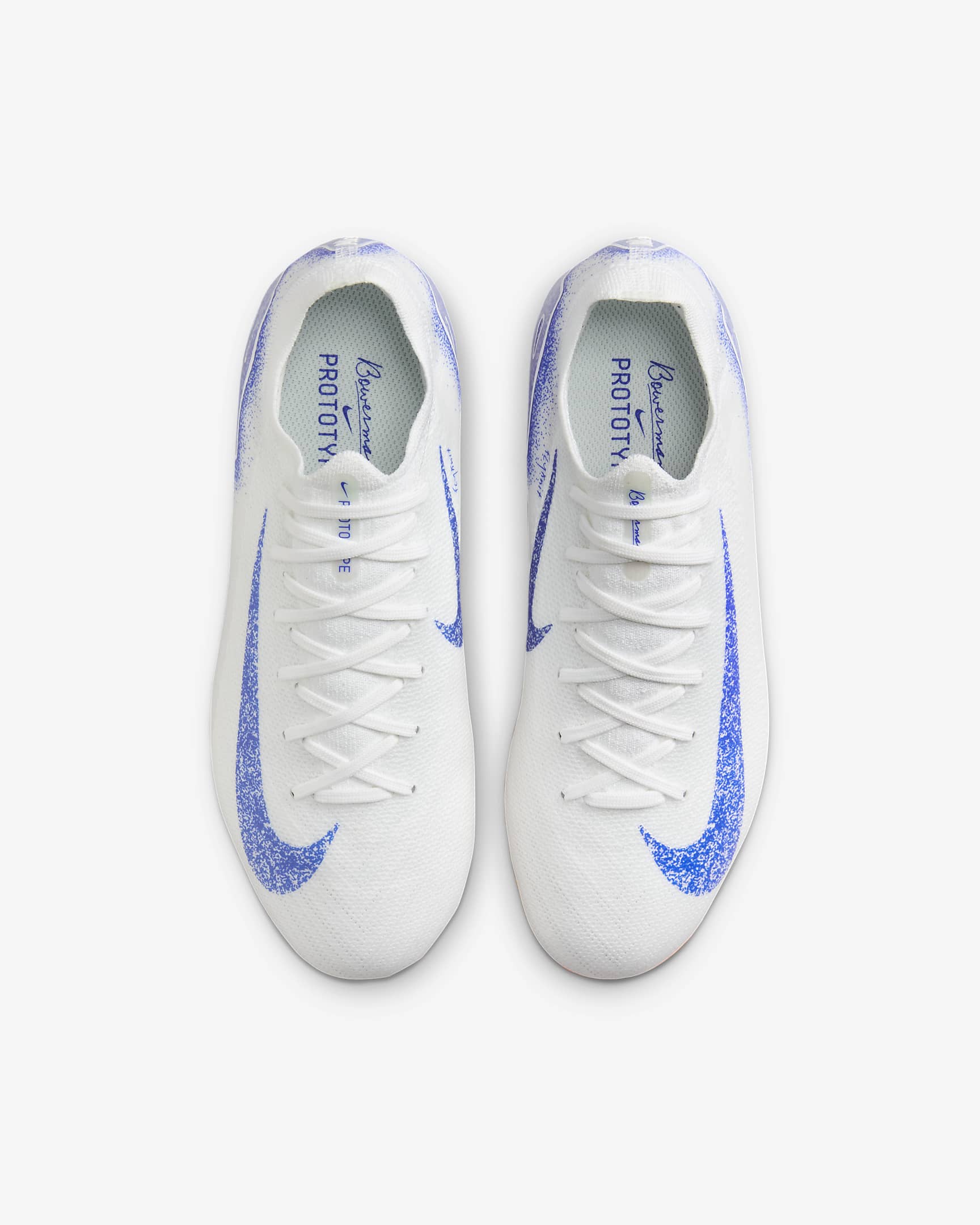 Tacos de fútbol de corte low para terrenos firmes para niños de preescolar y grandes Nike Jr. Mercurial Vapor 16 Pro Blueprint - Blanco/Azul carrera