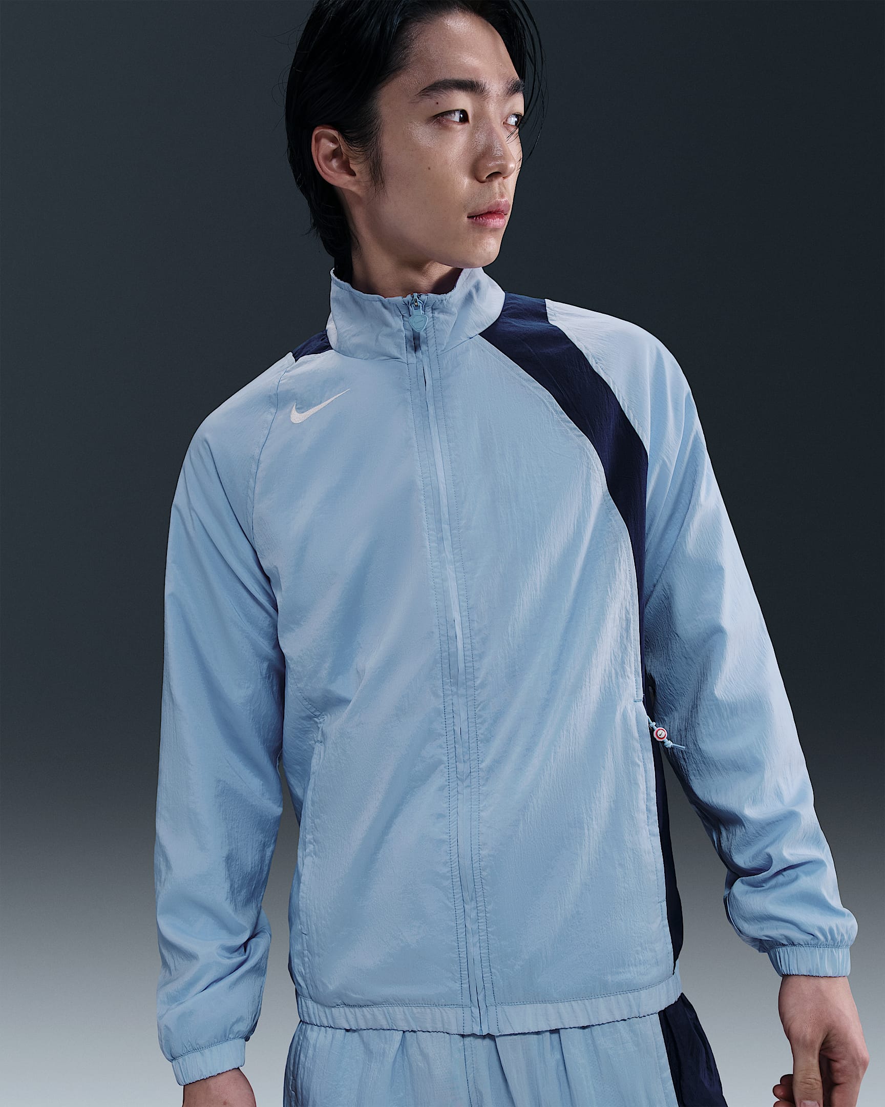 Nike Total 90 男款 Repel 足球田徑外套 - Aluminum/Blue Void/Sail