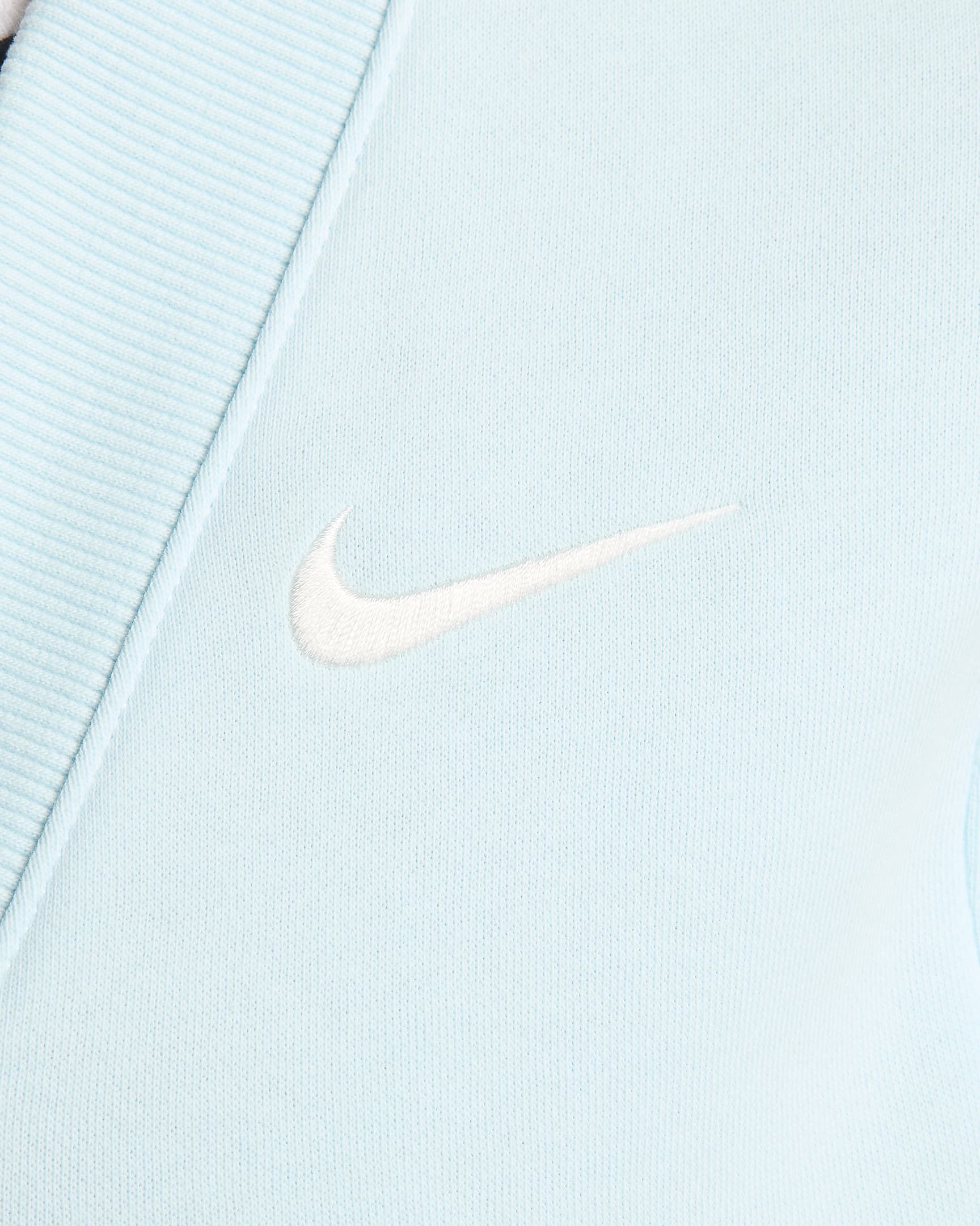 เสื้อเอวลอยแขนกุดคอวีทรงหลวมผู้หญิง Nike Sportswear Phoenix Fleece - Glacier Blue/Sail