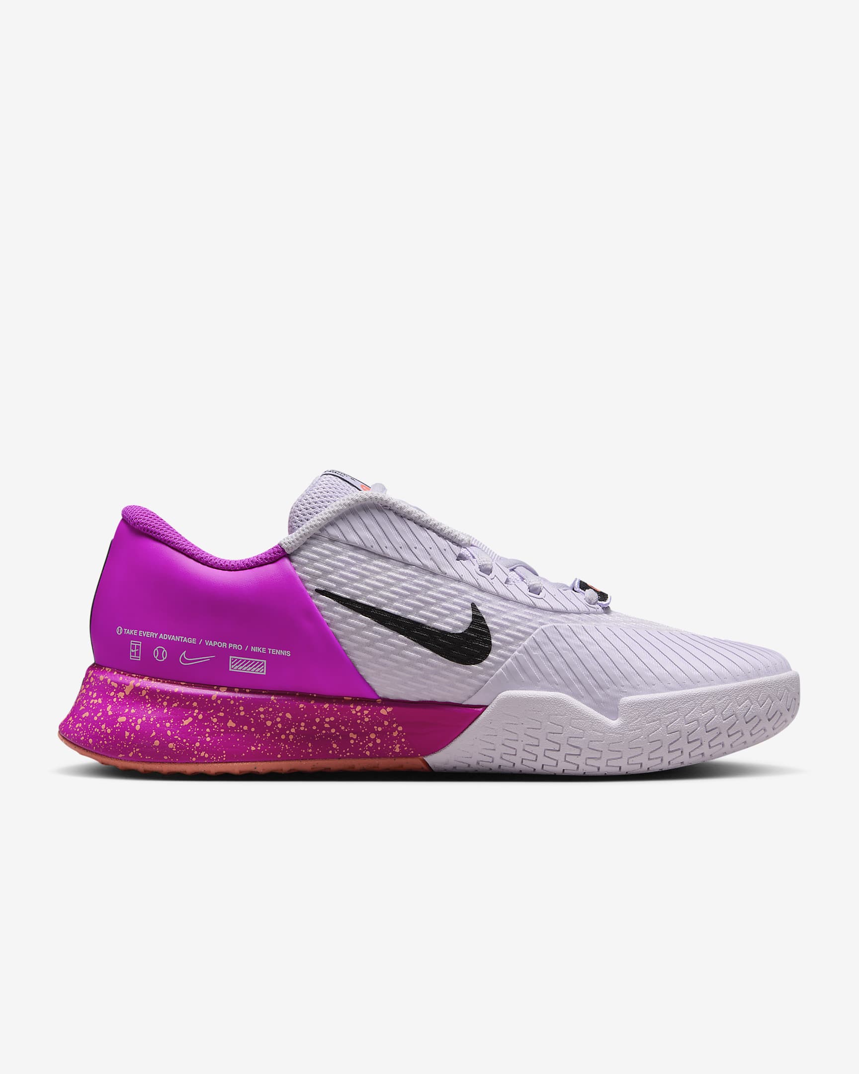 NikeCourt Vapor Pro 2 Premium Tennisschuh für Hartplätze (Damen) - Barely Grape/Vivid Grape/Light Wild Mango/Schwarz