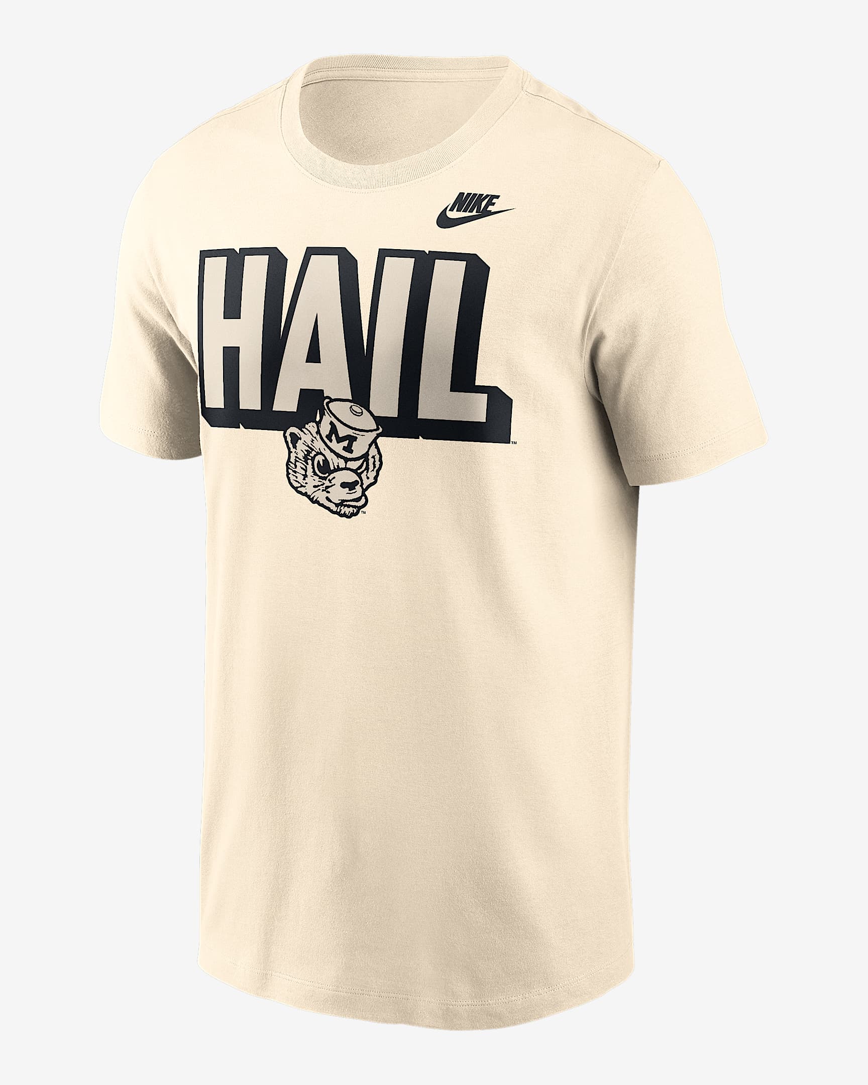 Michigan Team Bold Men's Nike College T-Shirt - Natural
