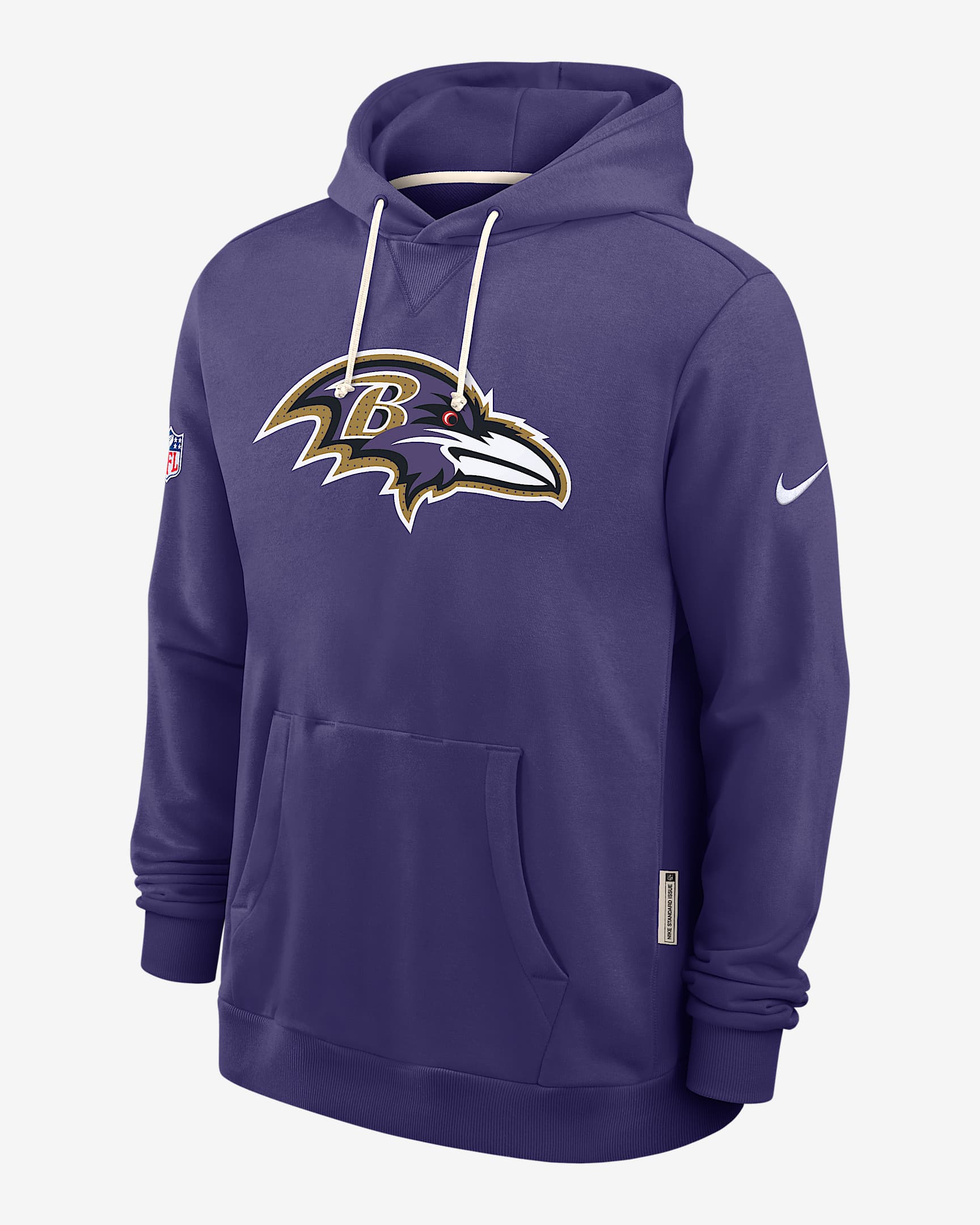 Baltimore Ravens Initial Home Sideline Men's Nike Dri-FIT NFL Pullover Hoodie - Purple