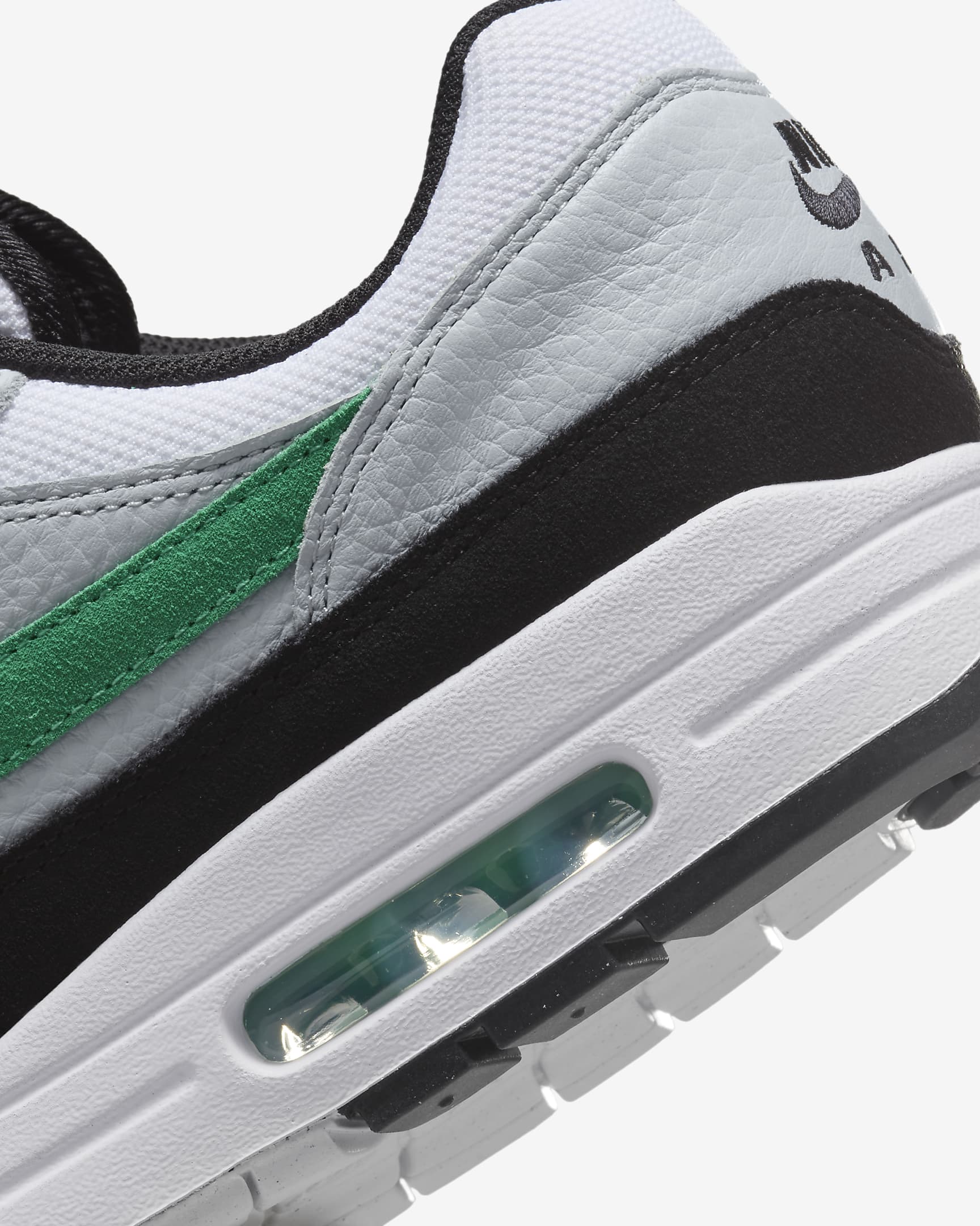 Chaussure Nike Air Max 1 pour homme - Blanc/Pure Platinum/Noir/Stadium Green