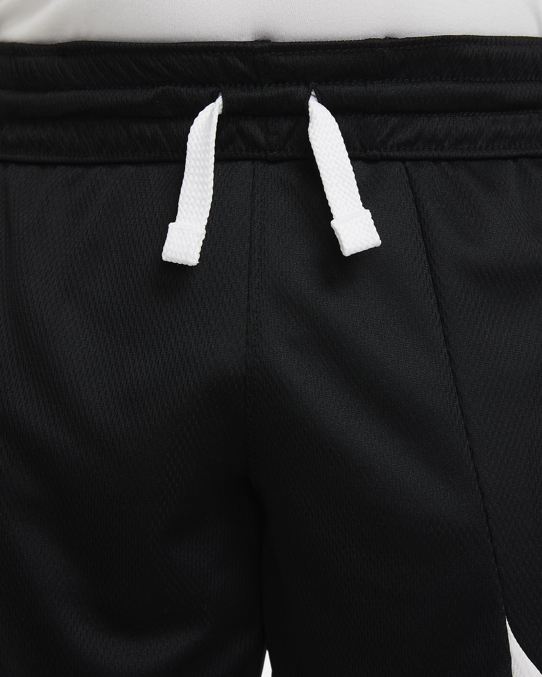 Nike Dri-FIT basketshorts til store barn (gutt) - Svart/Hvit/Hvit/Hvit