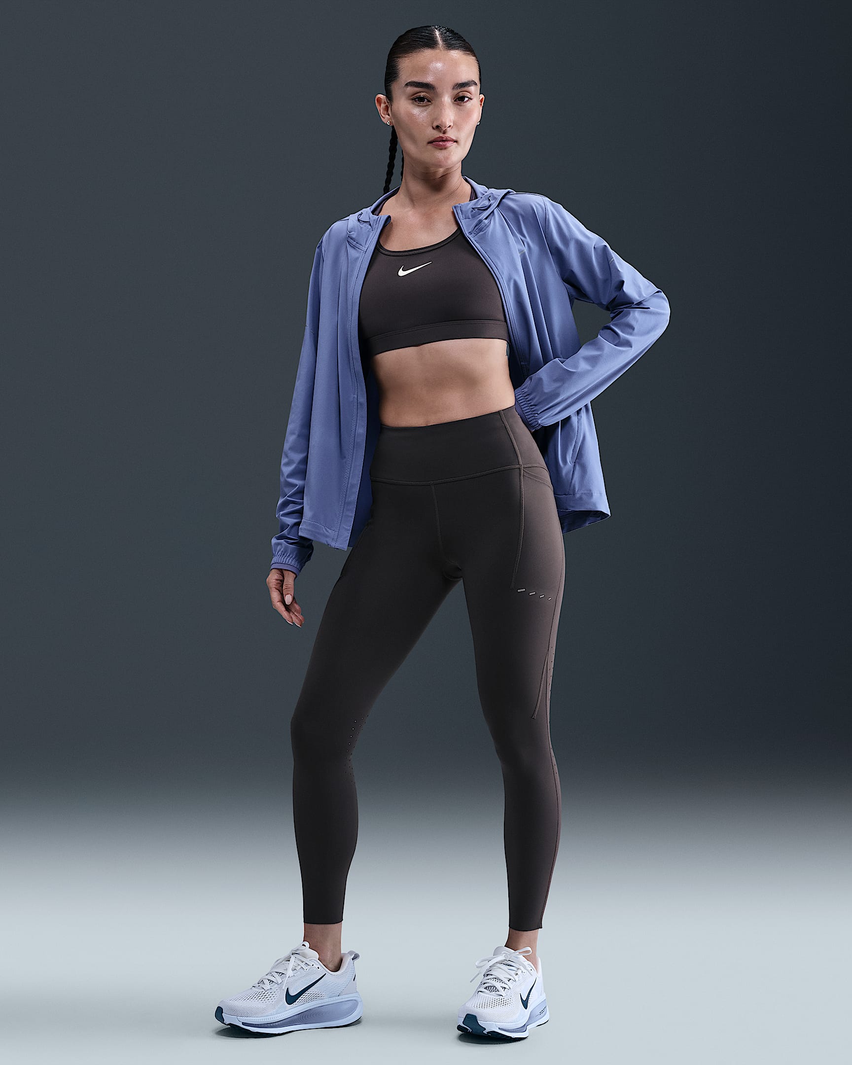 Nike Swift Women's High-Waisted 7/8 Running Leggings with Pockets - Thunder Grey