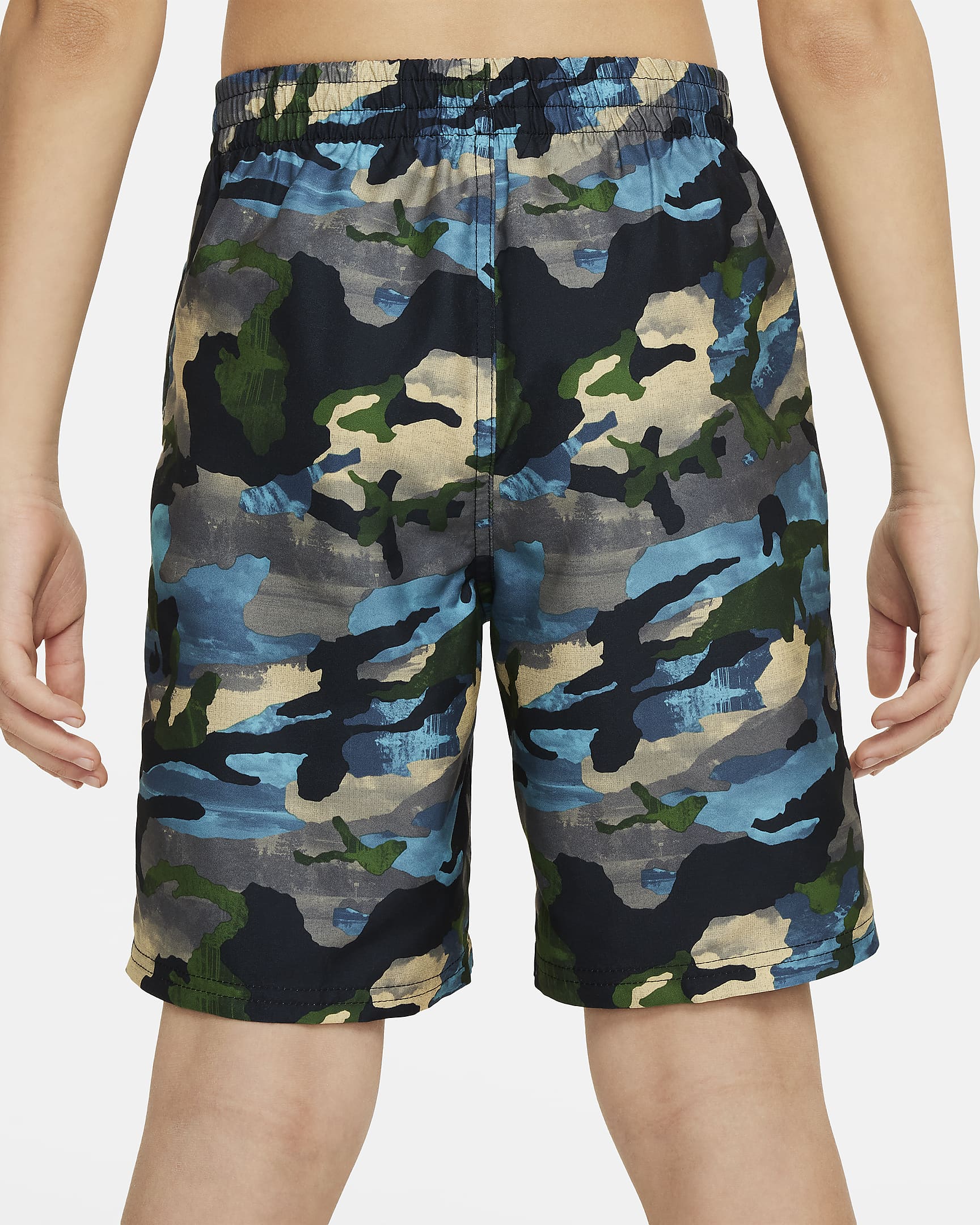 Shorts de voleibol de 18 cm para niño talla grande Natación Nike Classic Camo - Negro