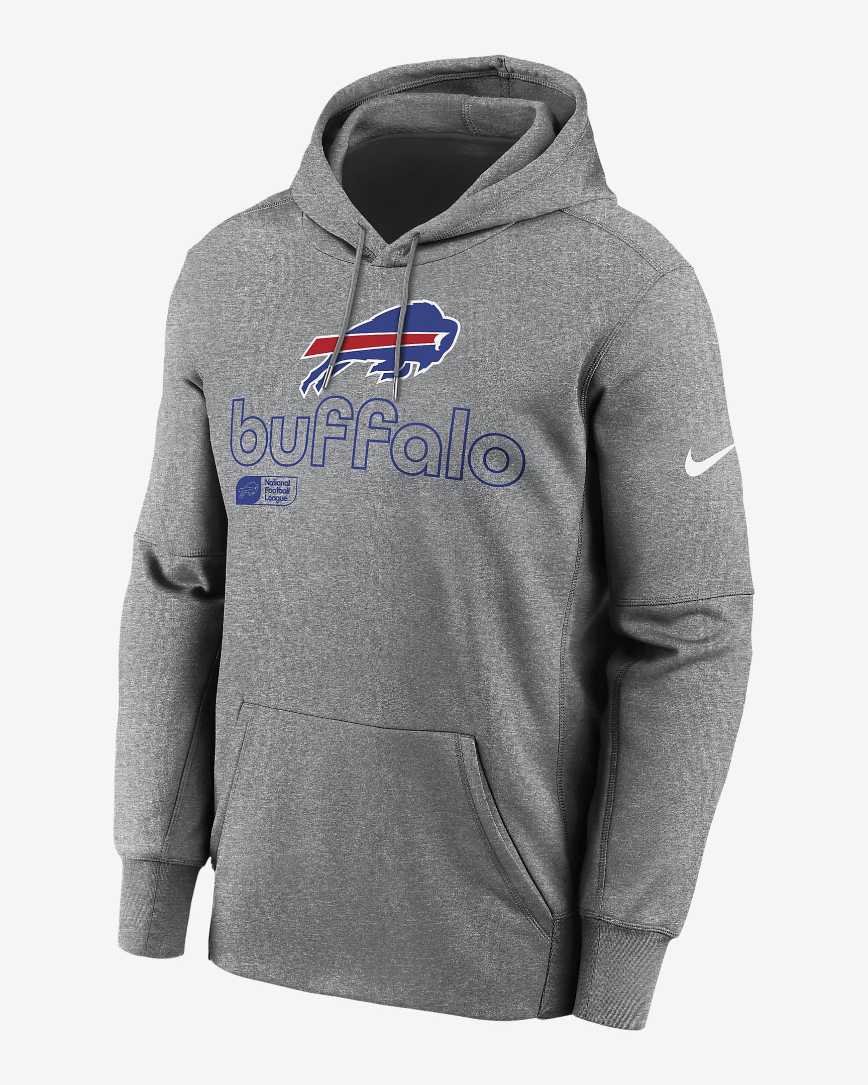 Buffalo Bills Men’s Nike Therma NFL Pullover Hoodie - Grey Heather