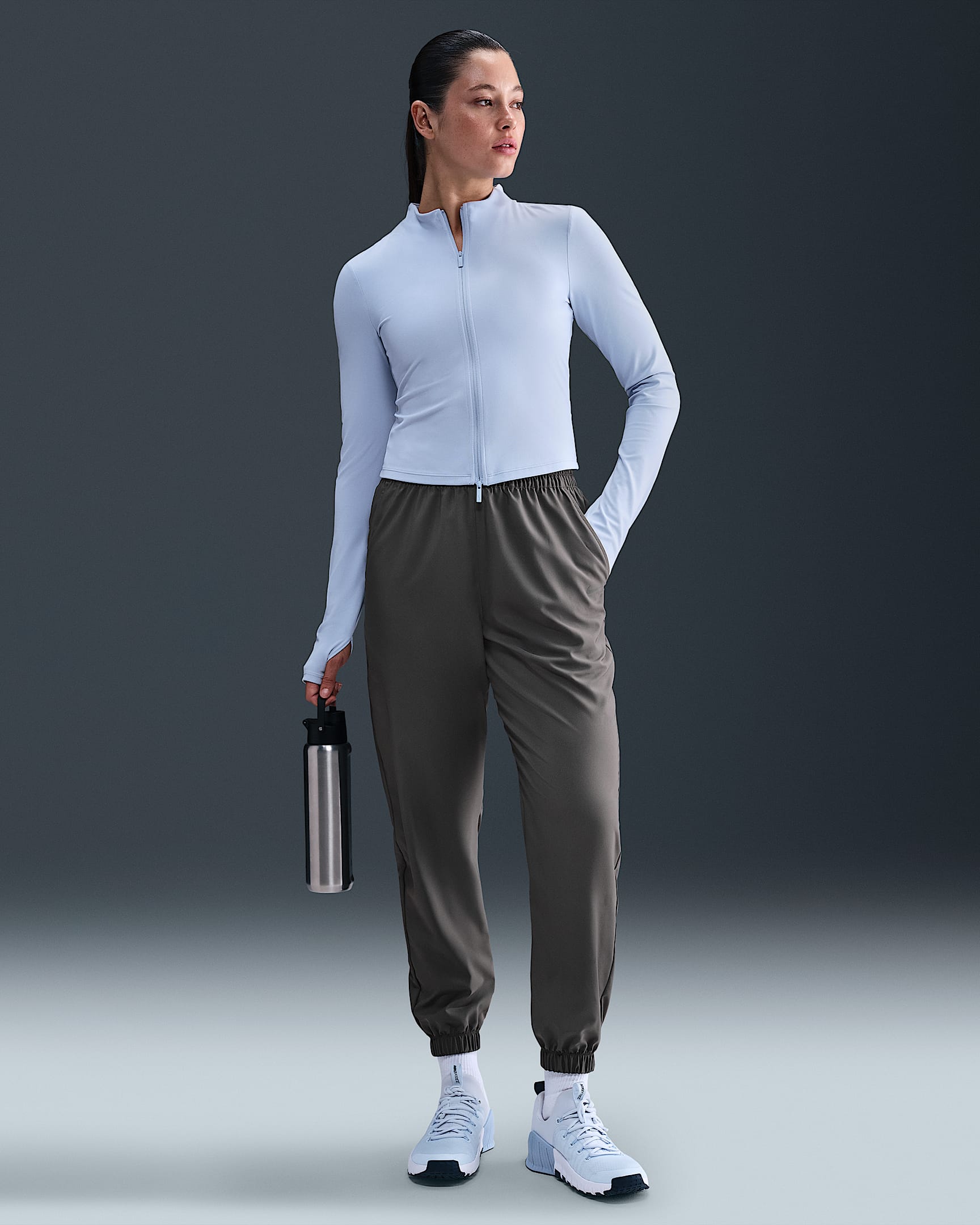 Nike One Women's Dri-FIT High-Waisted 7/8 Joggers - Iron Grey/Black