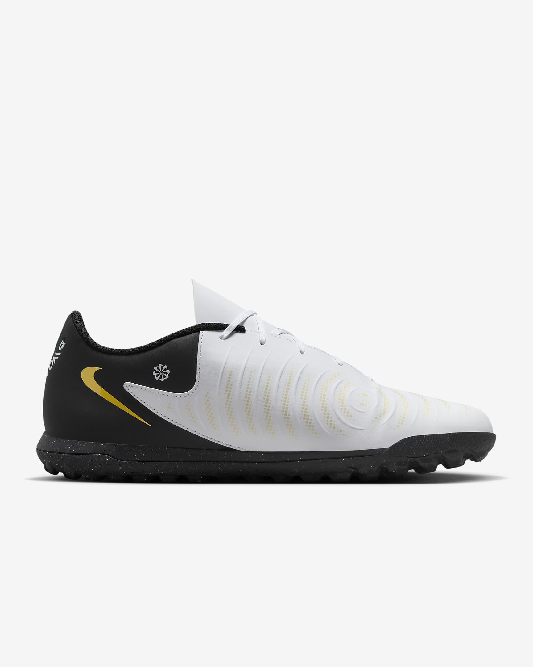 Nike Phantom GX 2 Club TF Low-Top Football Shoes - White/Metallic Gold Coin/Black