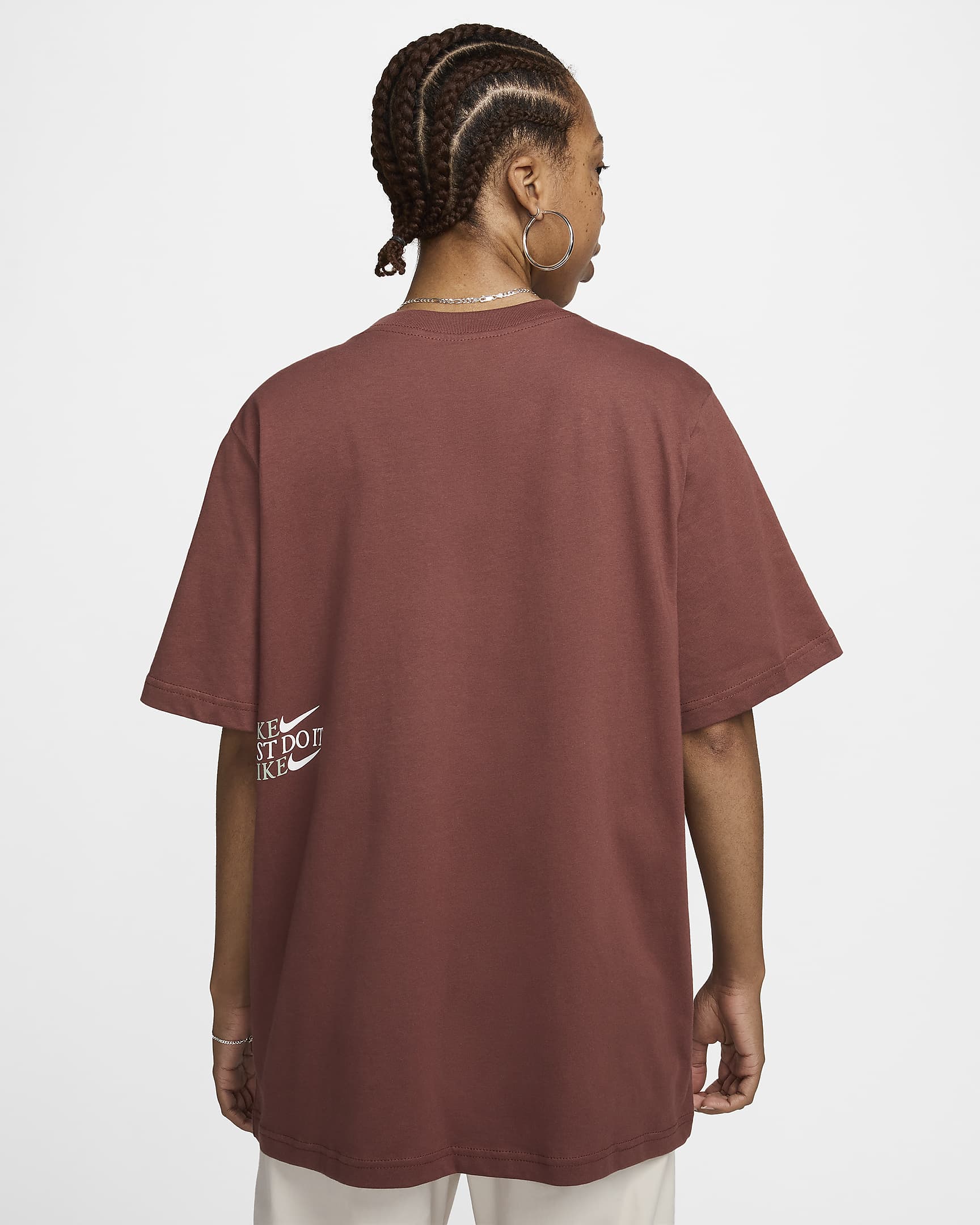 Nike Sportswear Women's Crew-Neck T-Shirt - Red Sepia/Jade Horizon