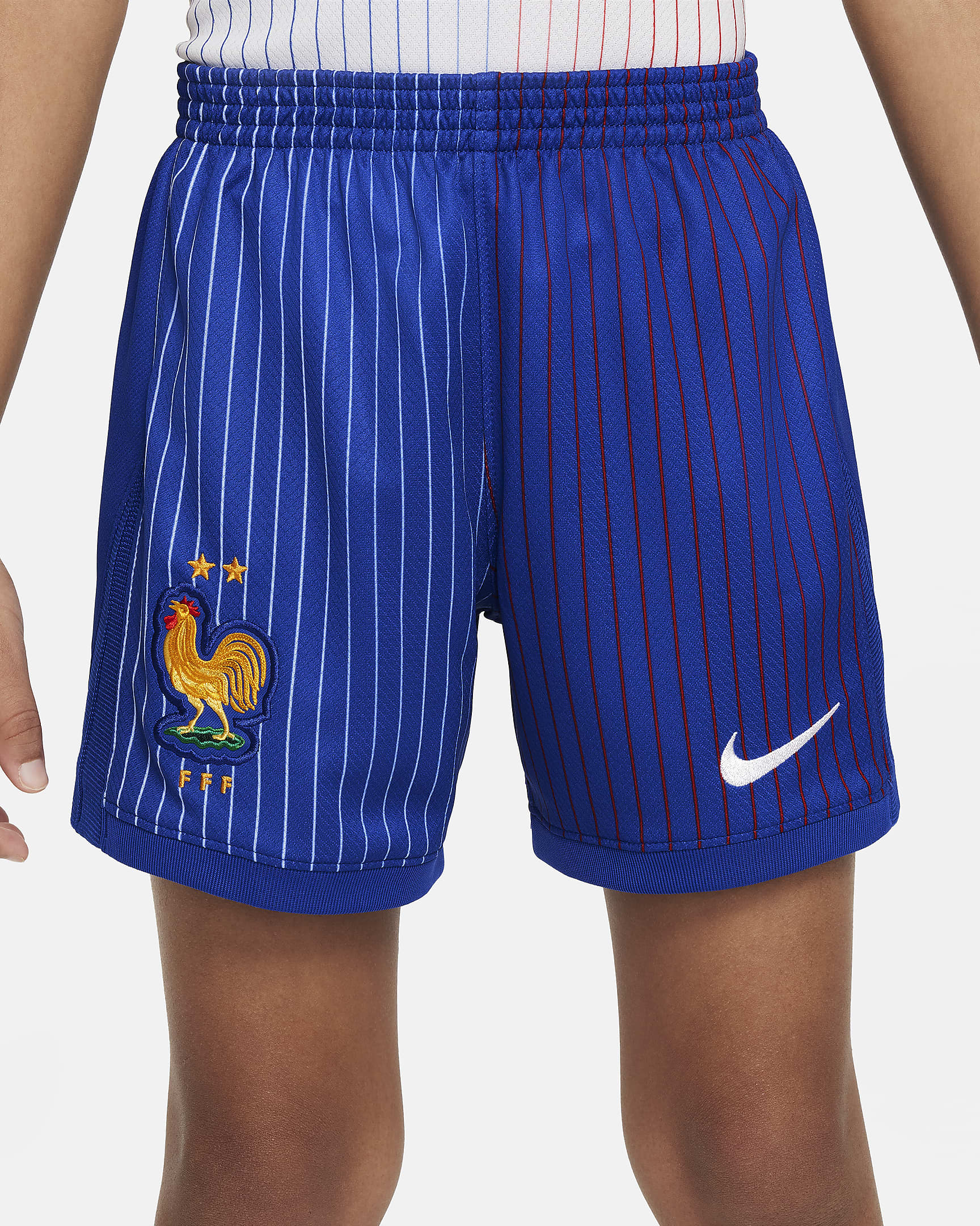 FFF 2024/25 Stadium Uit Nike driedelig replica-voetbaltenue voor kleuters - Wit/Bright Blue/University Red/Bright Blue