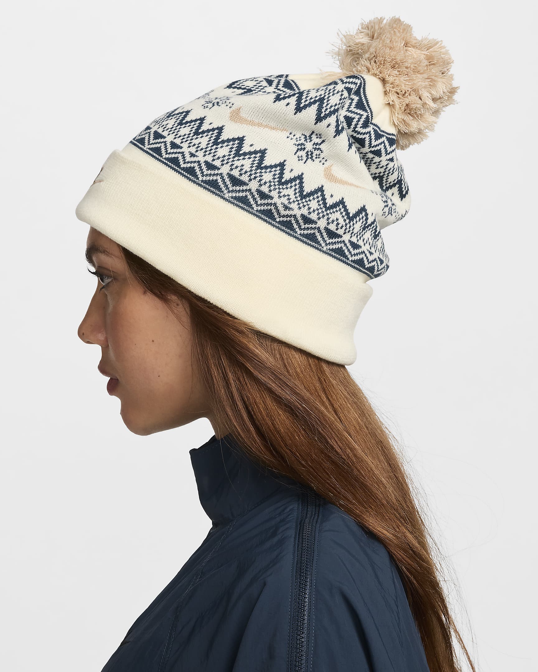 Nike Peak Beanie - Coconut Milk/Hemp/Armoury Navy/Hemp