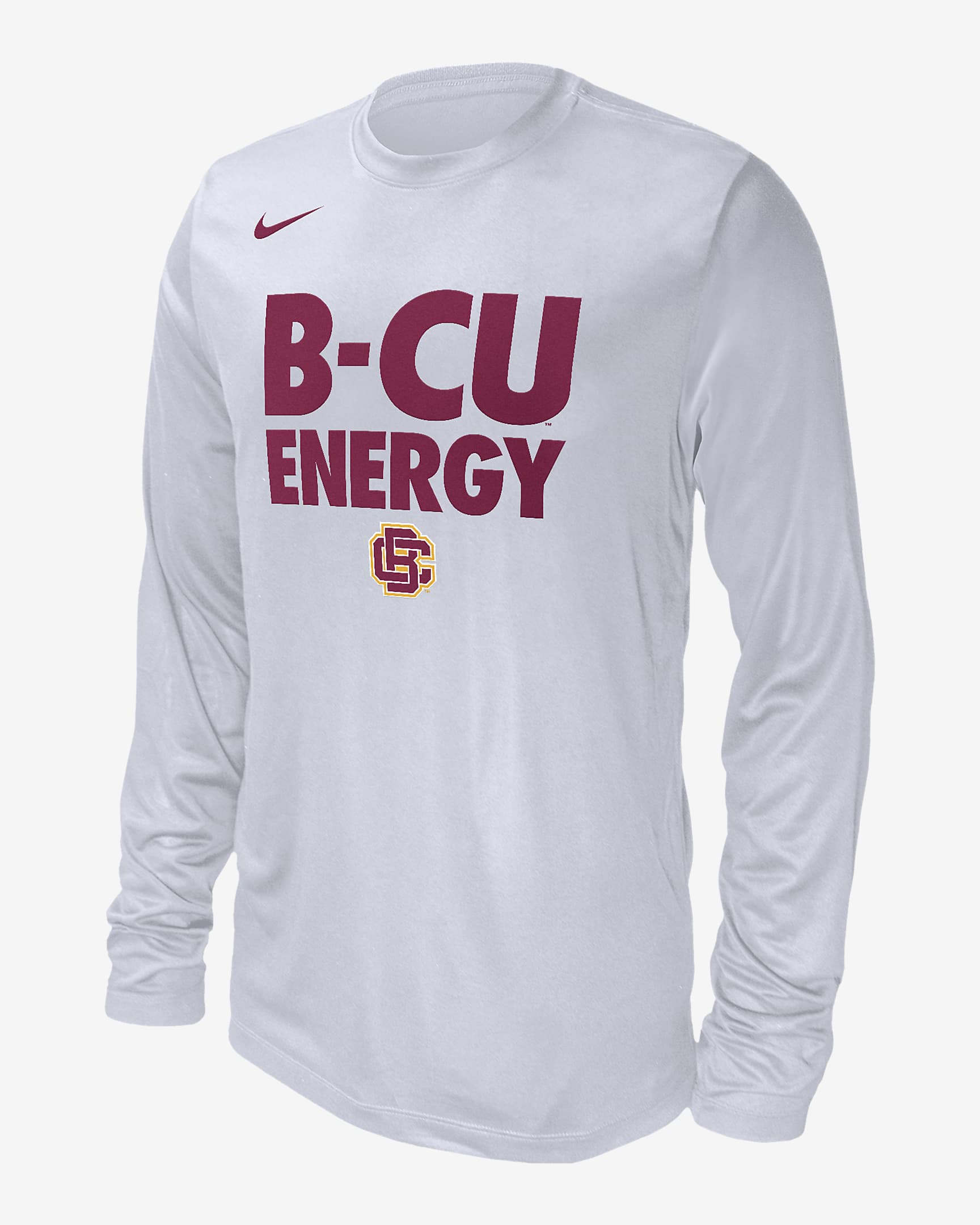 Playera de manga larga universitaria Nike para hombre Bethune-Cookman - Blanco