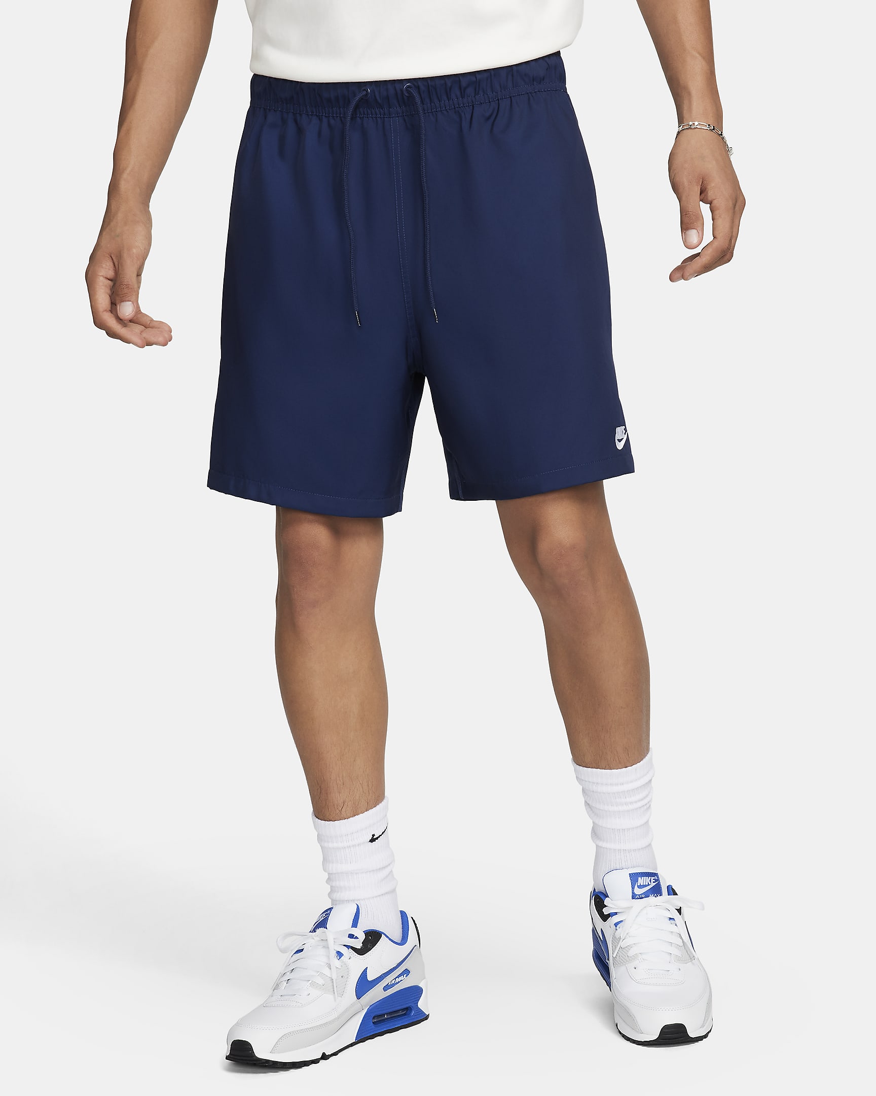 Nike Club Men's Woven Flow Shorts - Midnight Navy/White