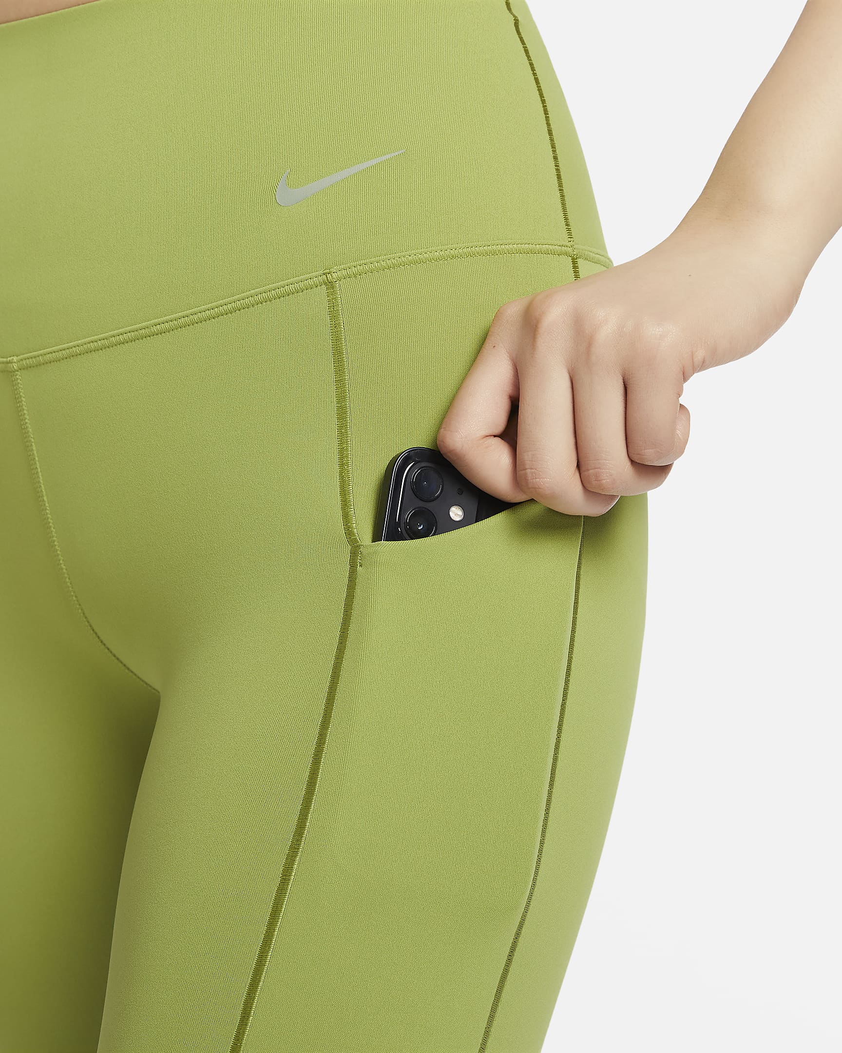 Nike Universa Women's Medium-Support High-Waisted Leggings with Pockets - Pear/Black