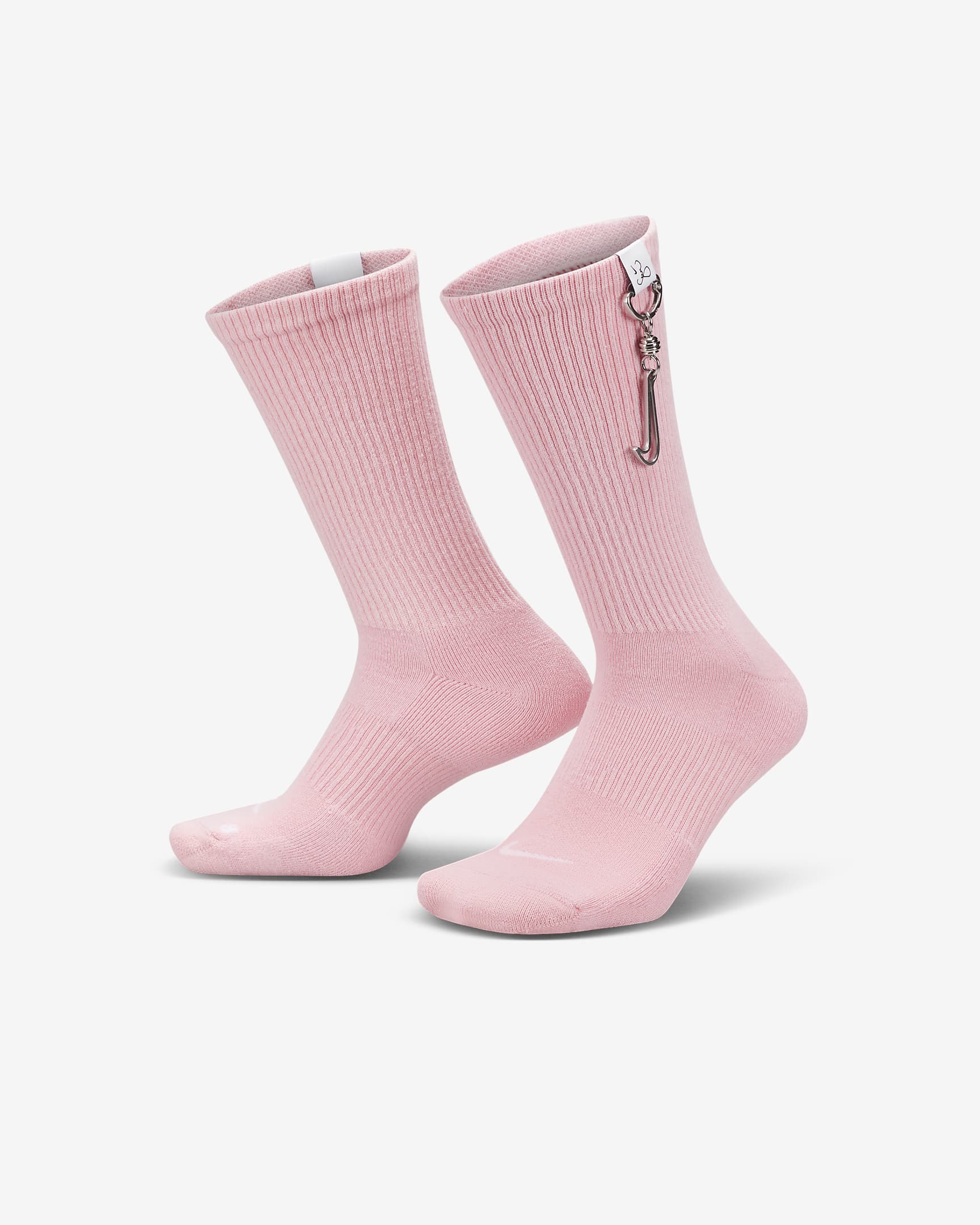 Serena Williams Design Crew Everyday Plus Cushioned Crew Socks (1 Pair) - Medium Soft Pink/White