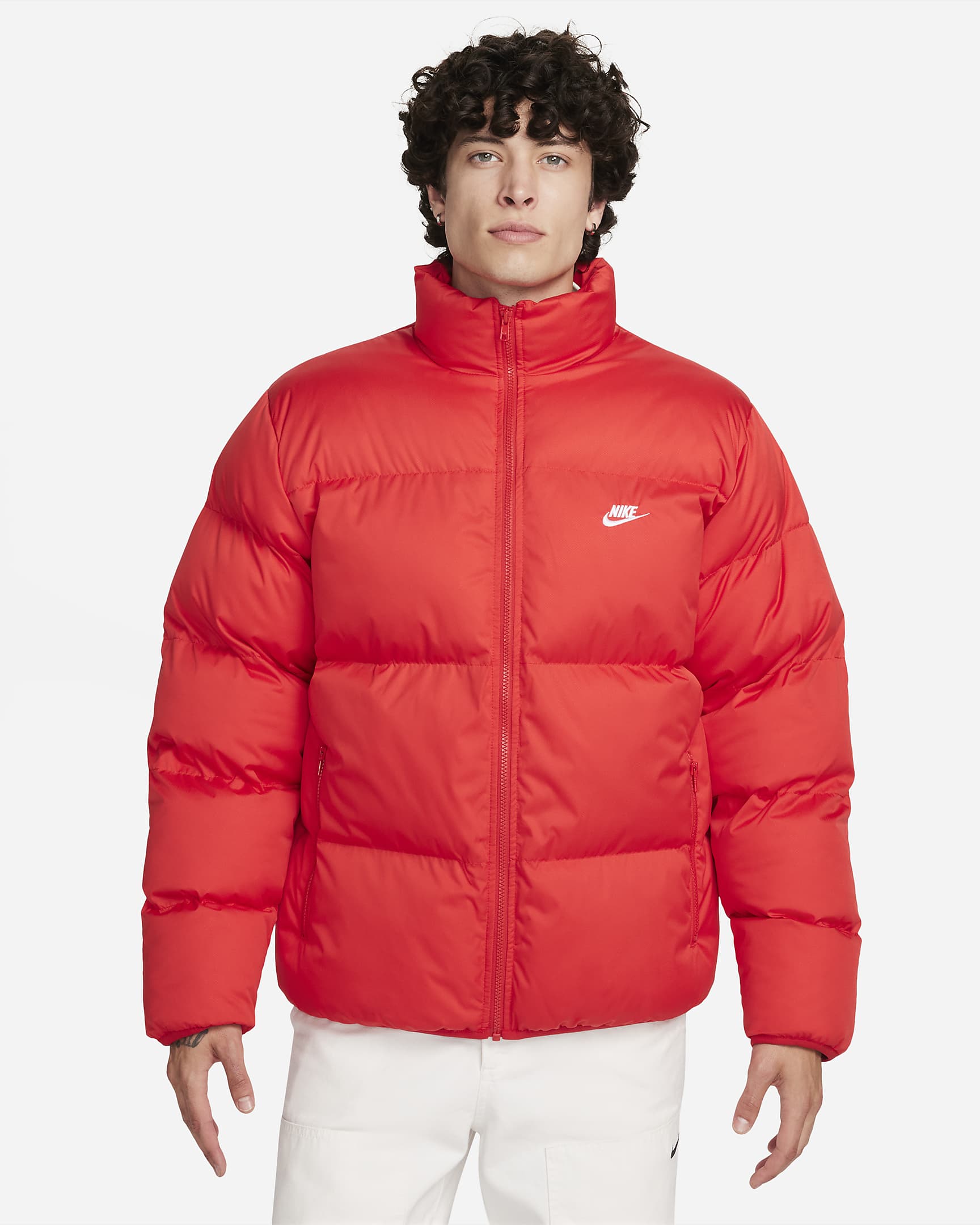 Nike Sportswear Club Men's Puffer Jacket - University Red/White