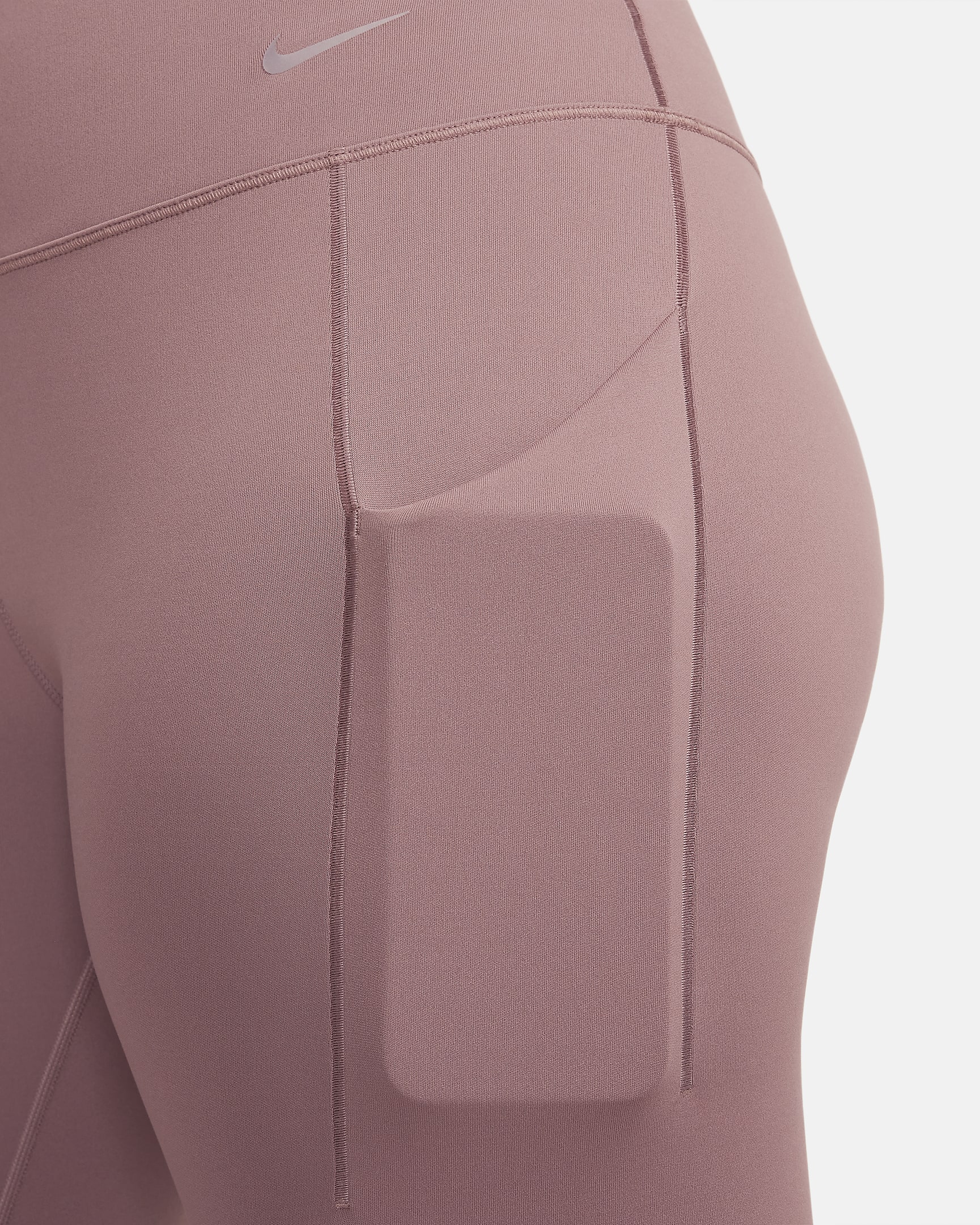 Nike Universa Leggings in voller Länge mit Taschen, mittlerem Halt und mittelhohem Bund für Damen - Smokey Mauve/Schwarz