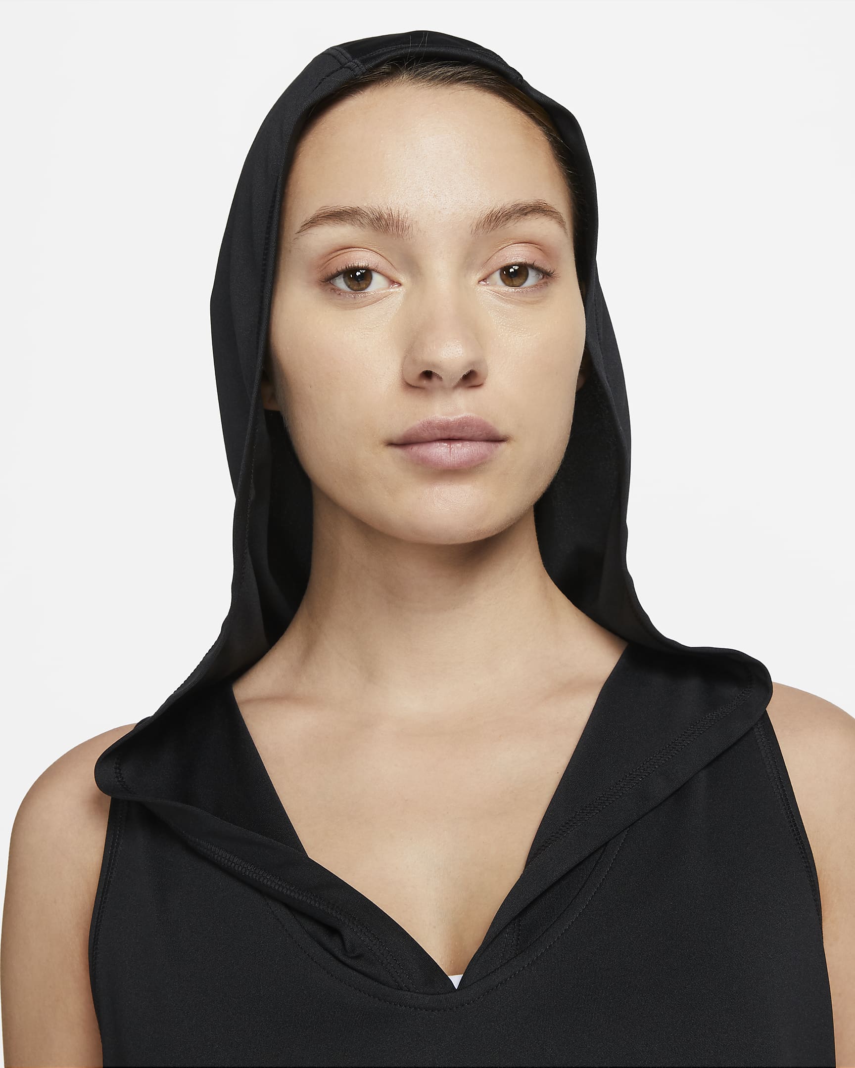 Vestido con gorro para mujer Nike Solid Cover-Up - Negro