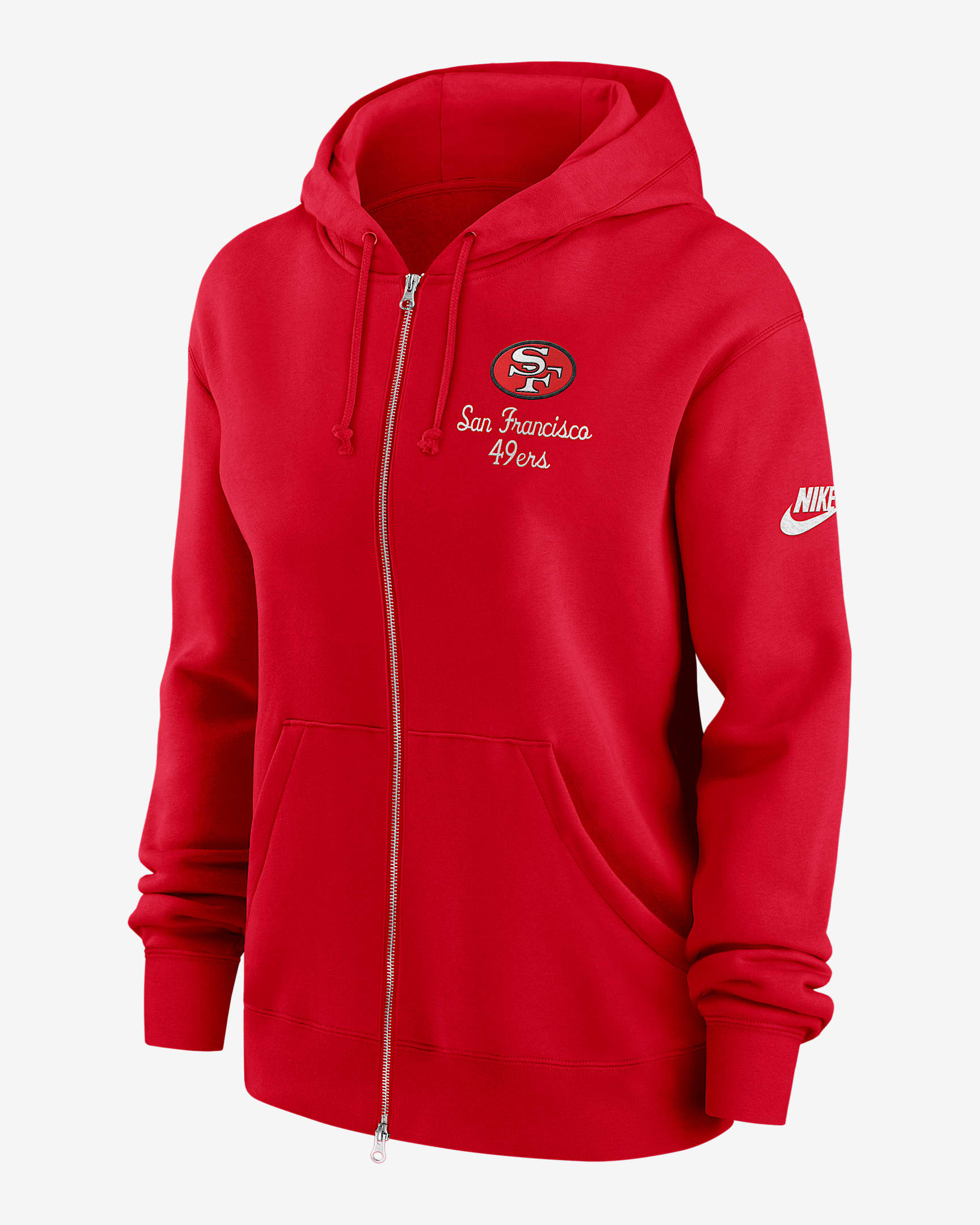 San Francisco 49ers Phoenix Rewind Women's Nike NFL Full-Zip Hoodie - Scarlet
