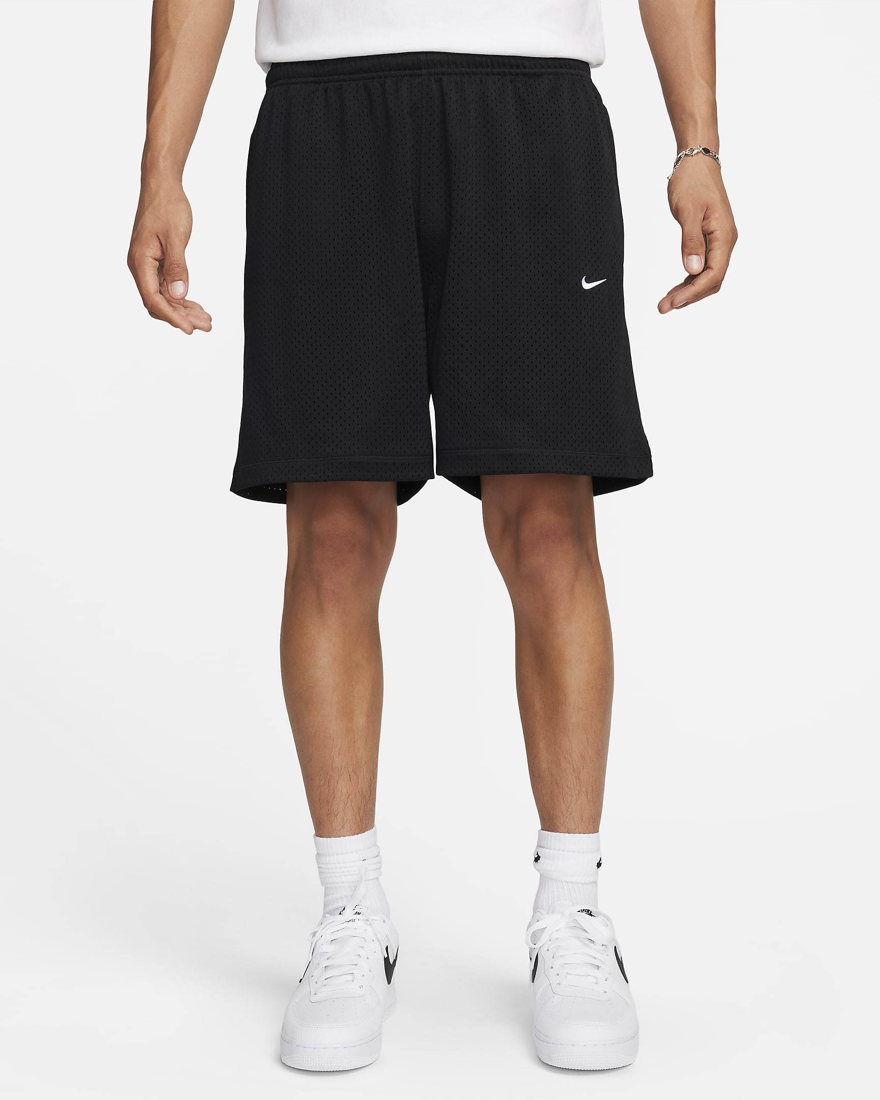 Nike Sportswear Swoosh nettingshorts til herre - Svart/Hvit