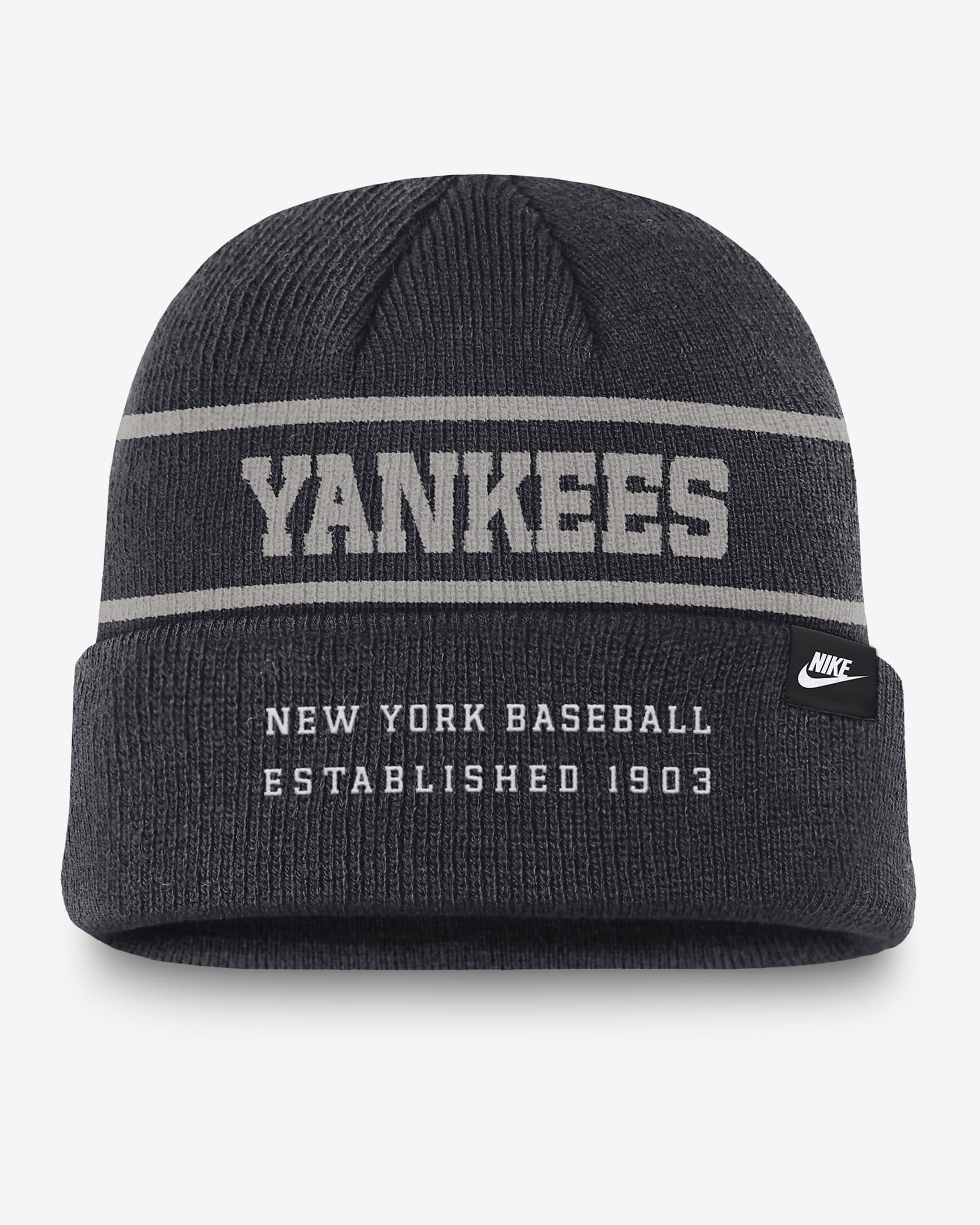 New York Yankees Rewind Terra Men's Nike MLB Cuffed Beanie - Navy