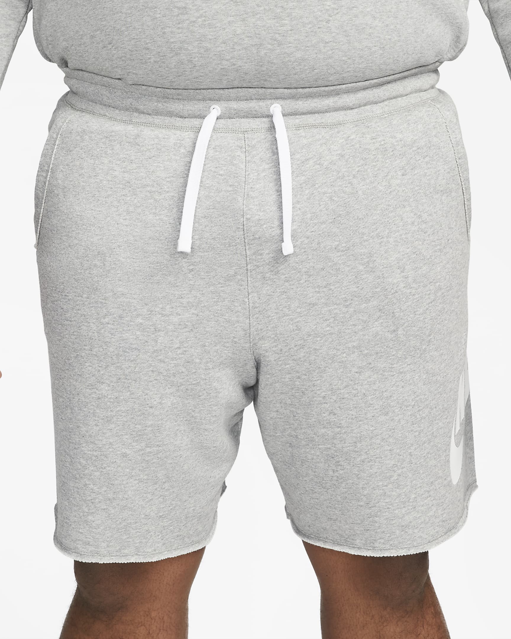 Short en molleton Nike Club Alumni pour homme - Dark Grey Heather/Blanc/Blanc