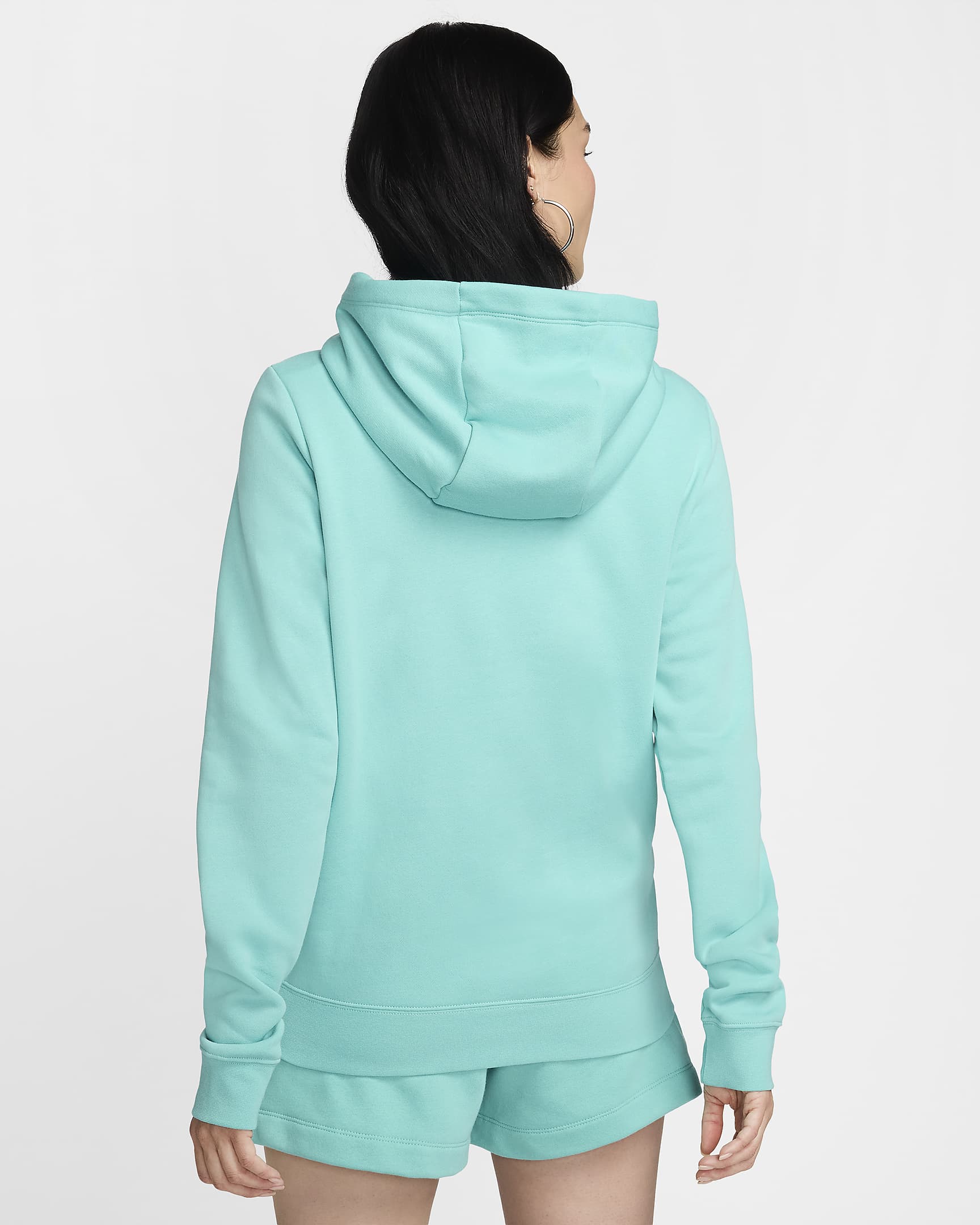 Sudadera con gorro sin cierre para mujer Nike Sportswear Club Fleece - Escarcha verde/Blanco