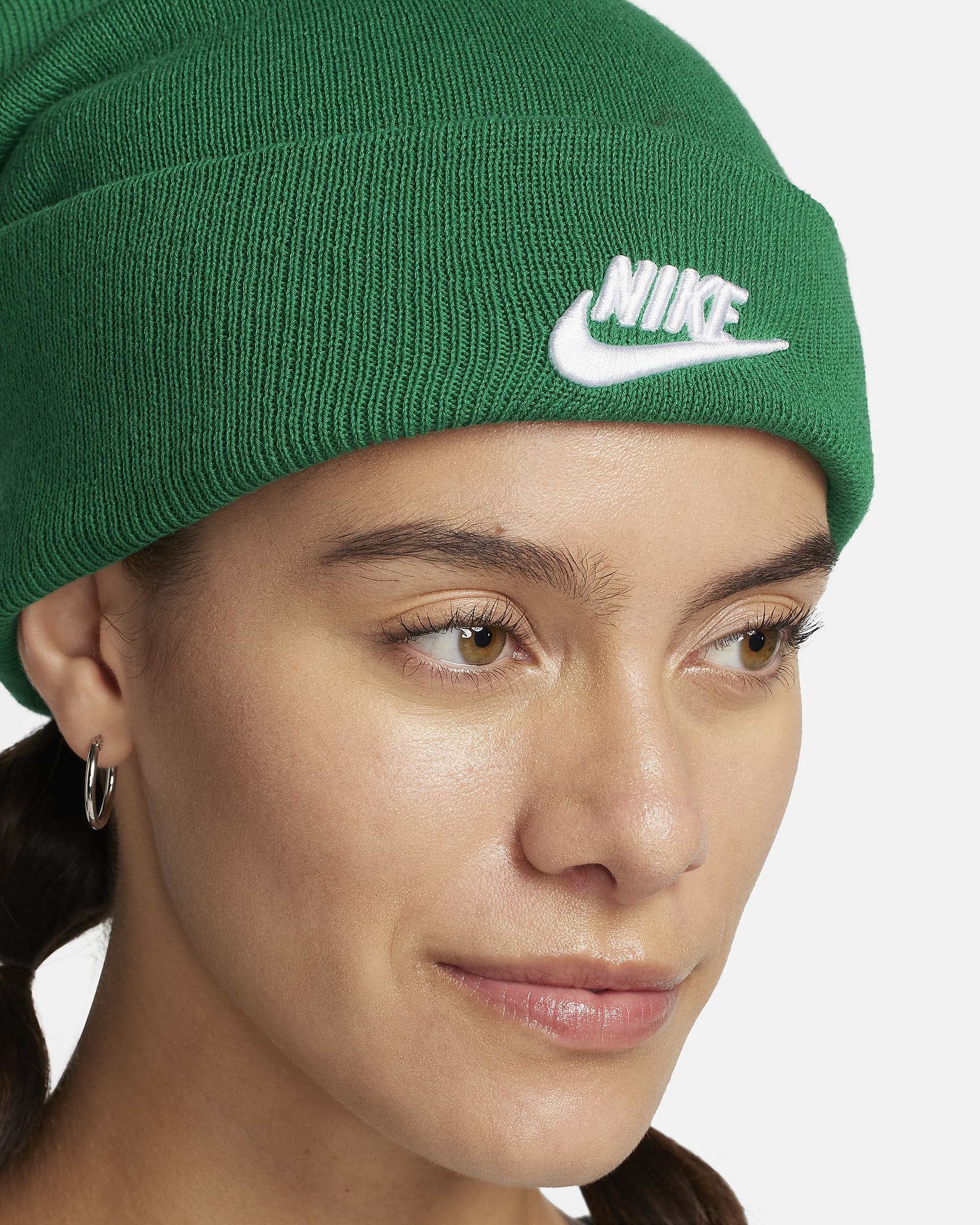 Nike Peak Tall Cuff Futura Beanie - Malachite/White