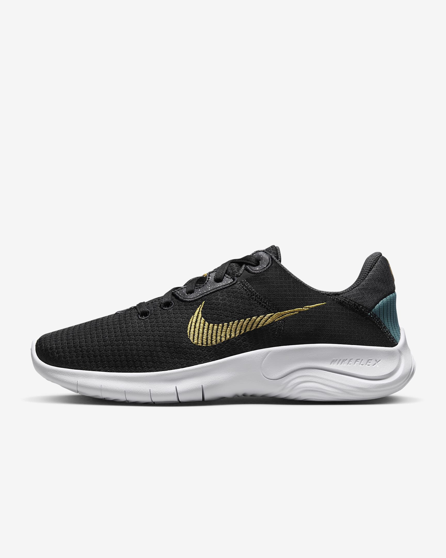 Nike Experience Run 11 Women's Road Running Shoes - Black/Dark Smoke Grey/Noise Aqua/Wheat Gold