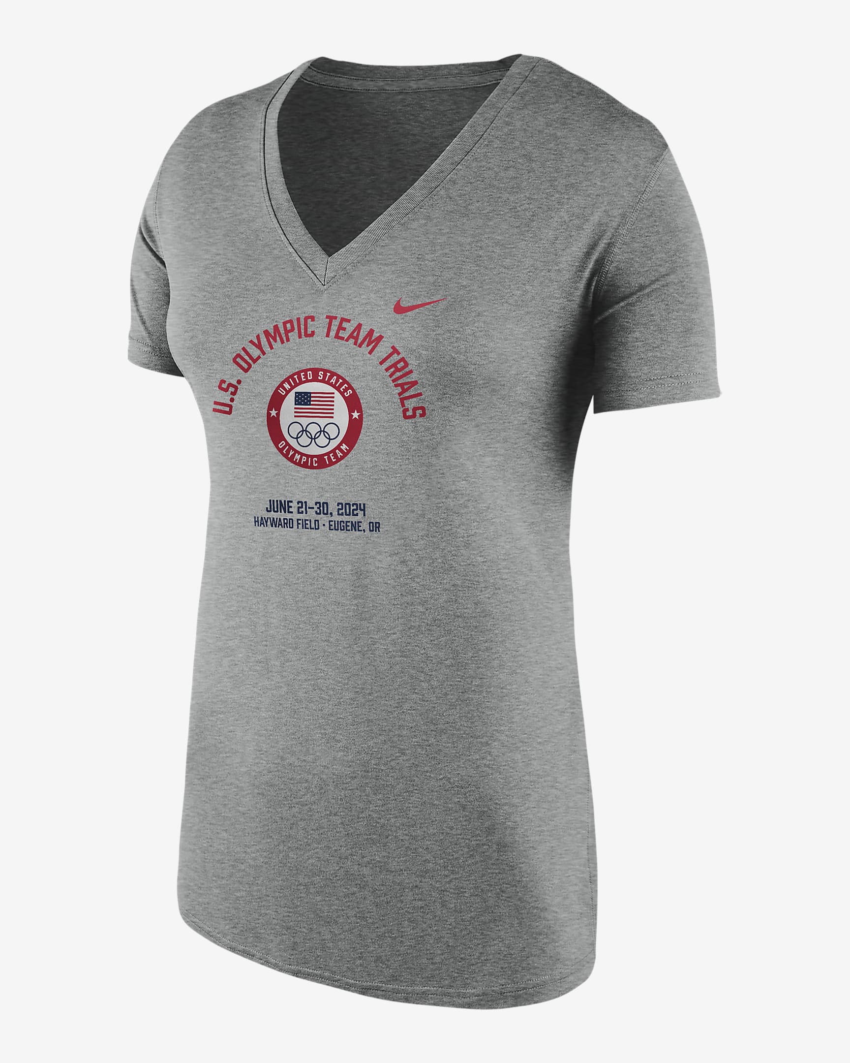 USA Legend Women's Nike Running T-Shirt - Dark Grey Heather