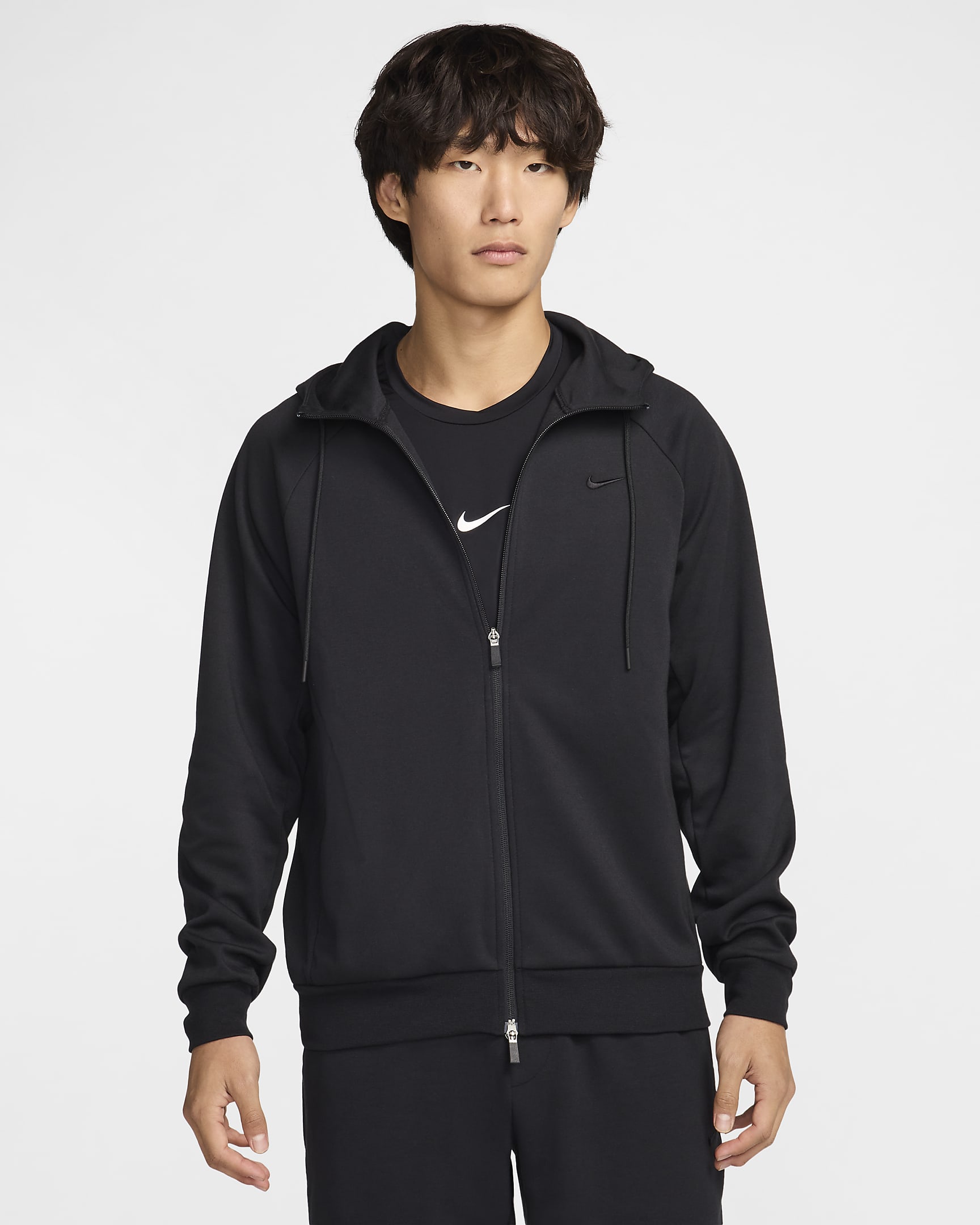 Nike Primary Men's Dri-FIT UV Full-Zip Versatile Hoodie - Black/Black