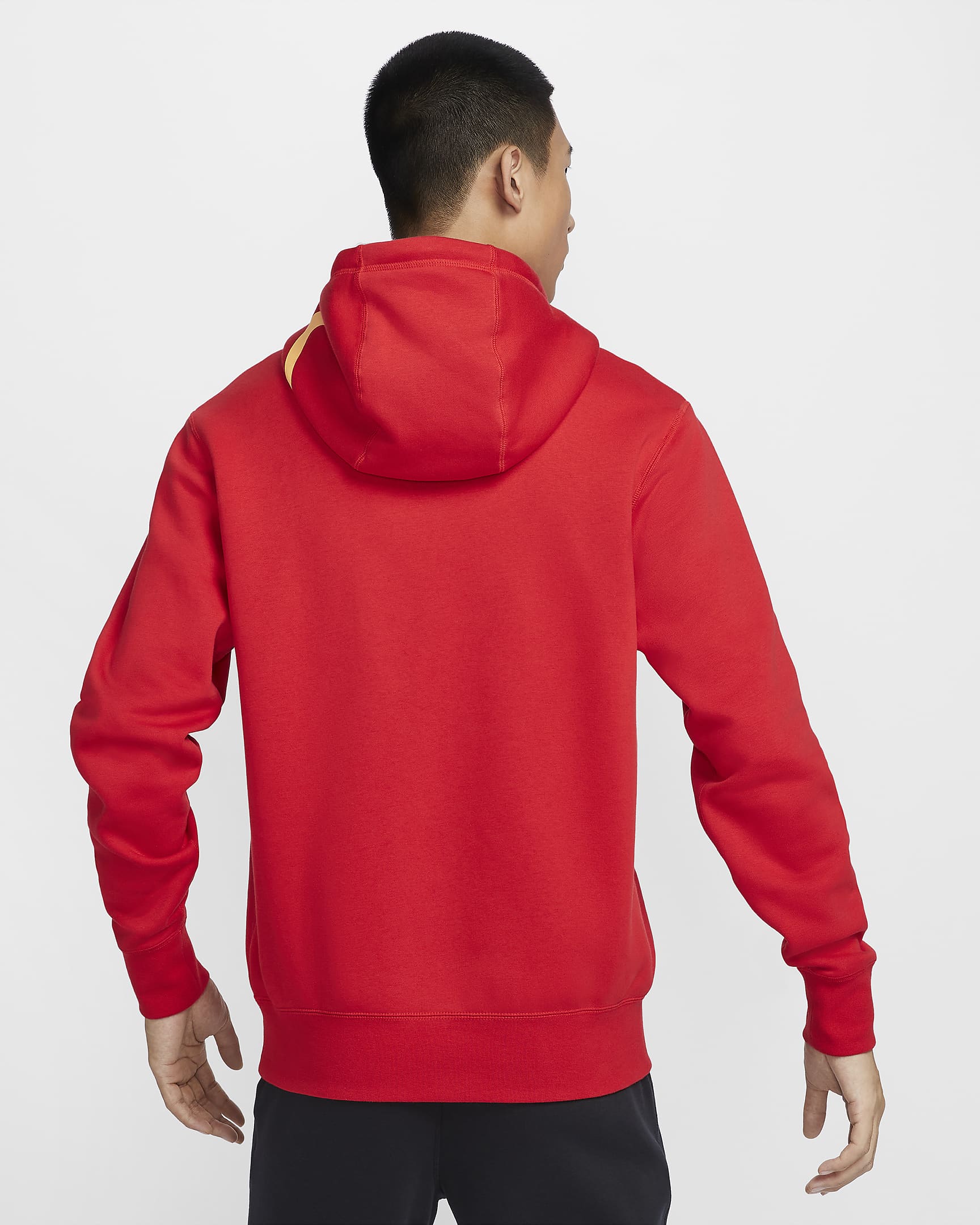 Ja Men's Club Fleece Basketball Hoodie - University Red/Celestial Gold