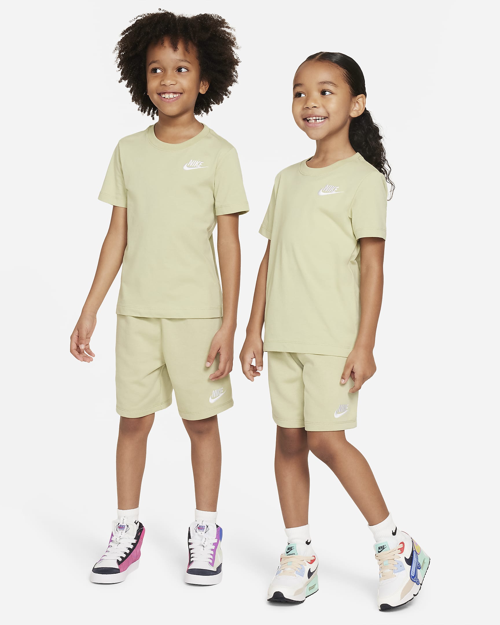 Nike Little Kids' 2-Piece Knit Shorts Set - Olive Aura