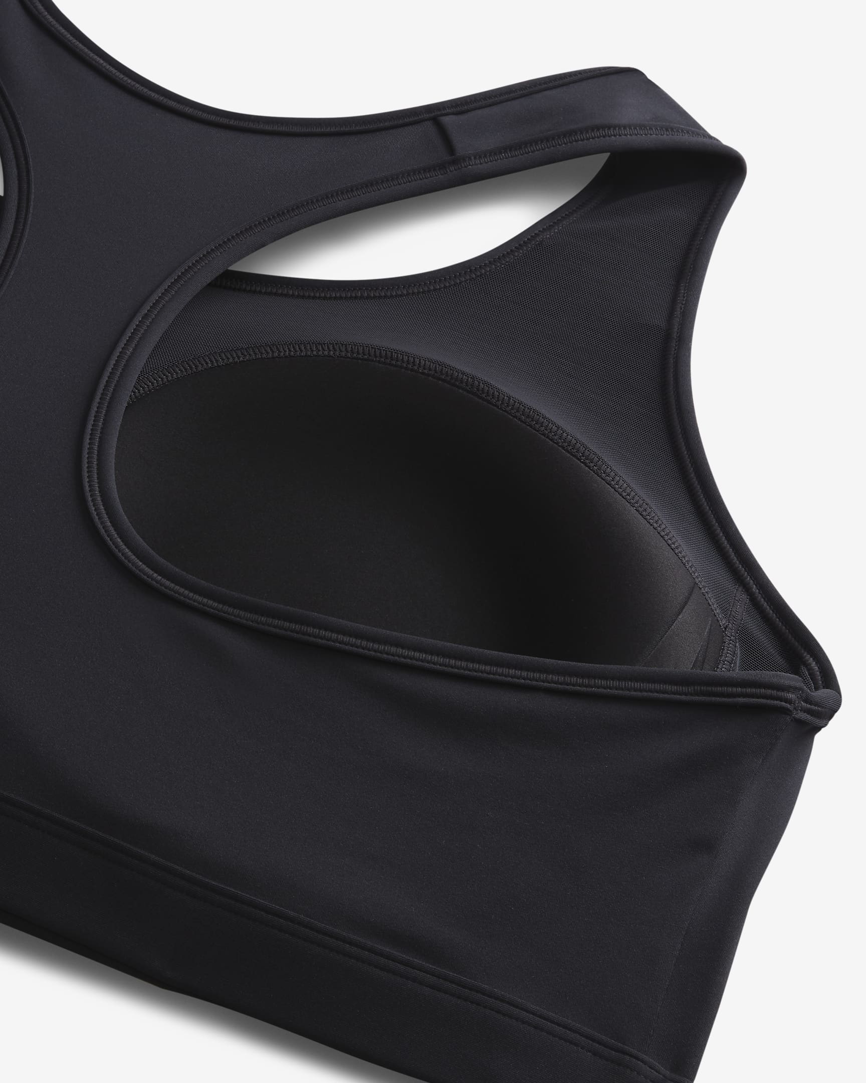 Brassière de sport rembourrée Nike Swoosh Medium Support pour femme (grande taille) - Noir/Blanc