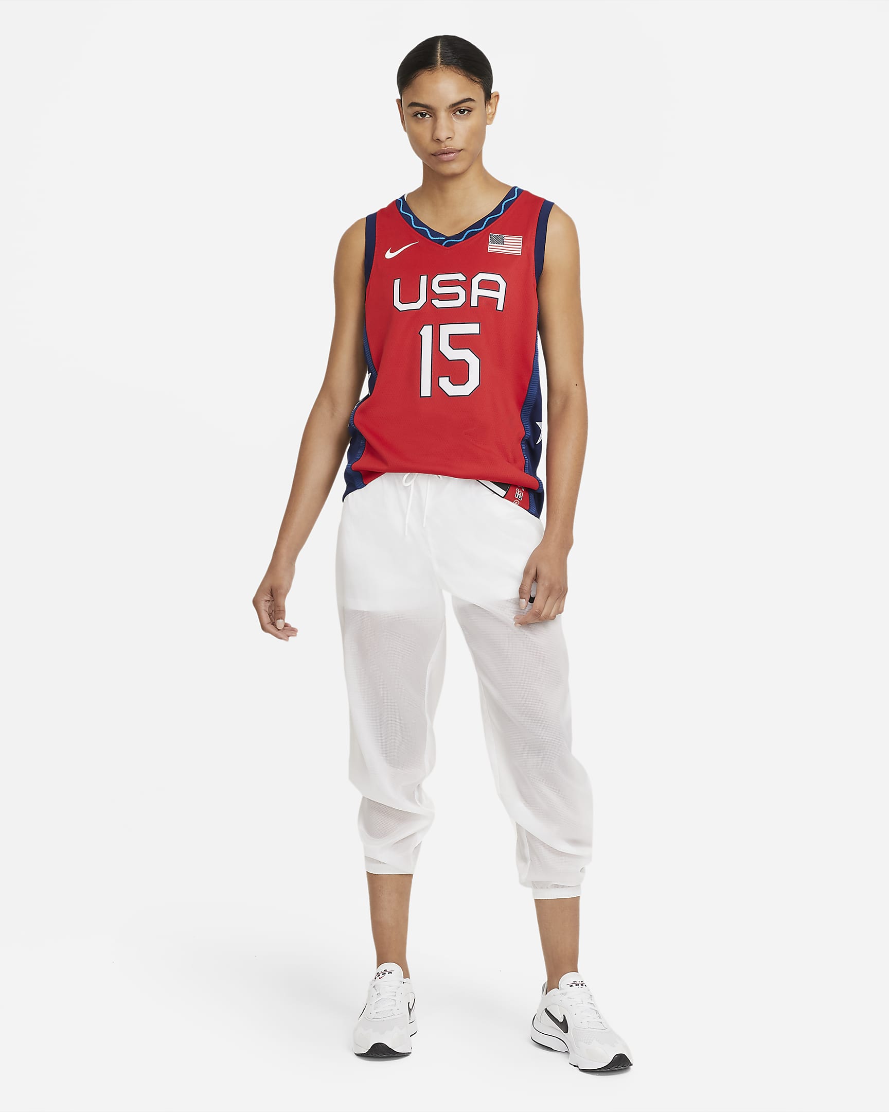 Jersey de básquetbol para mujer Nike Team USA (Brittney Griner) (Road).