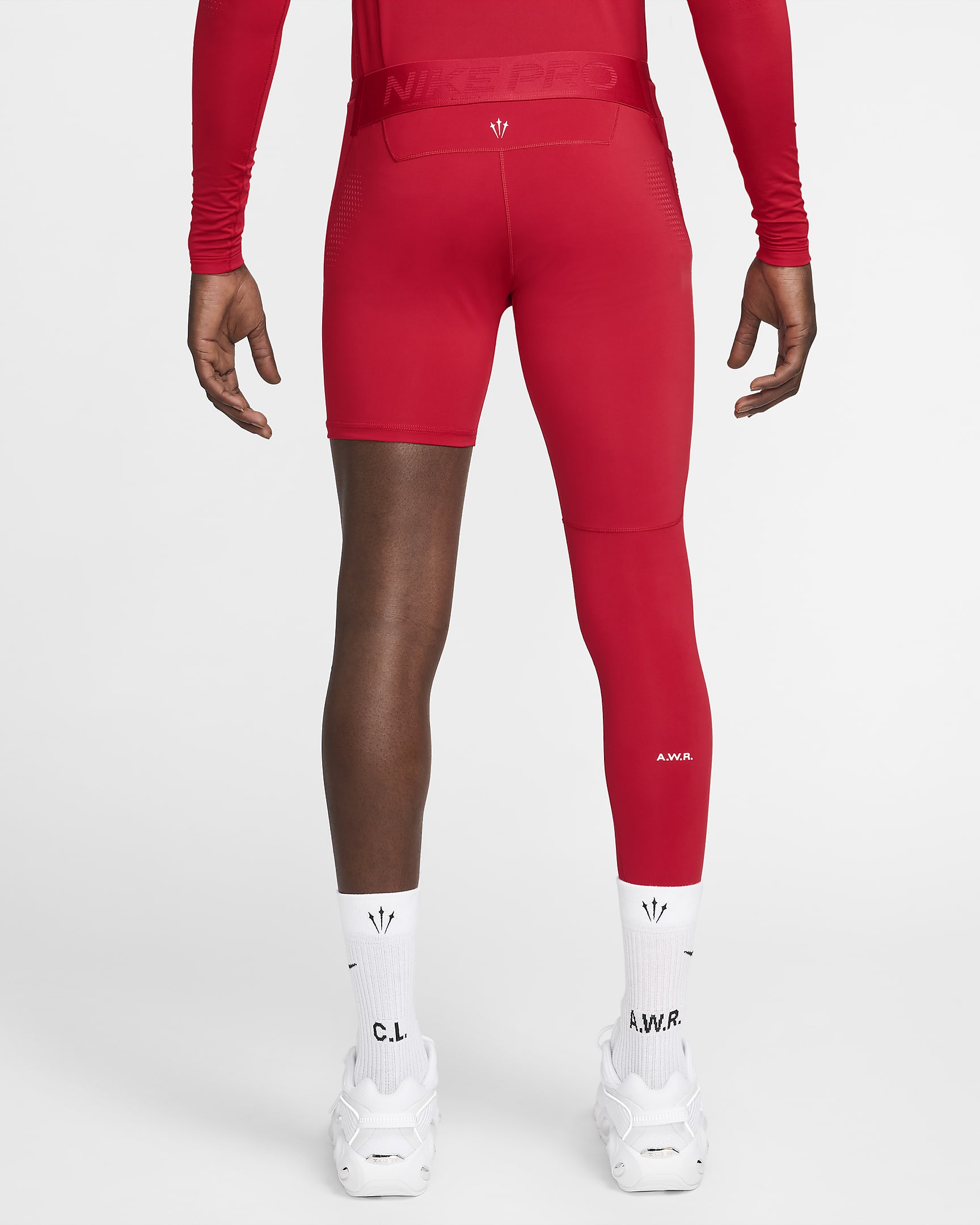 NOCTA Men's Single-Leg Basketball Tights (Right) - University Red/White