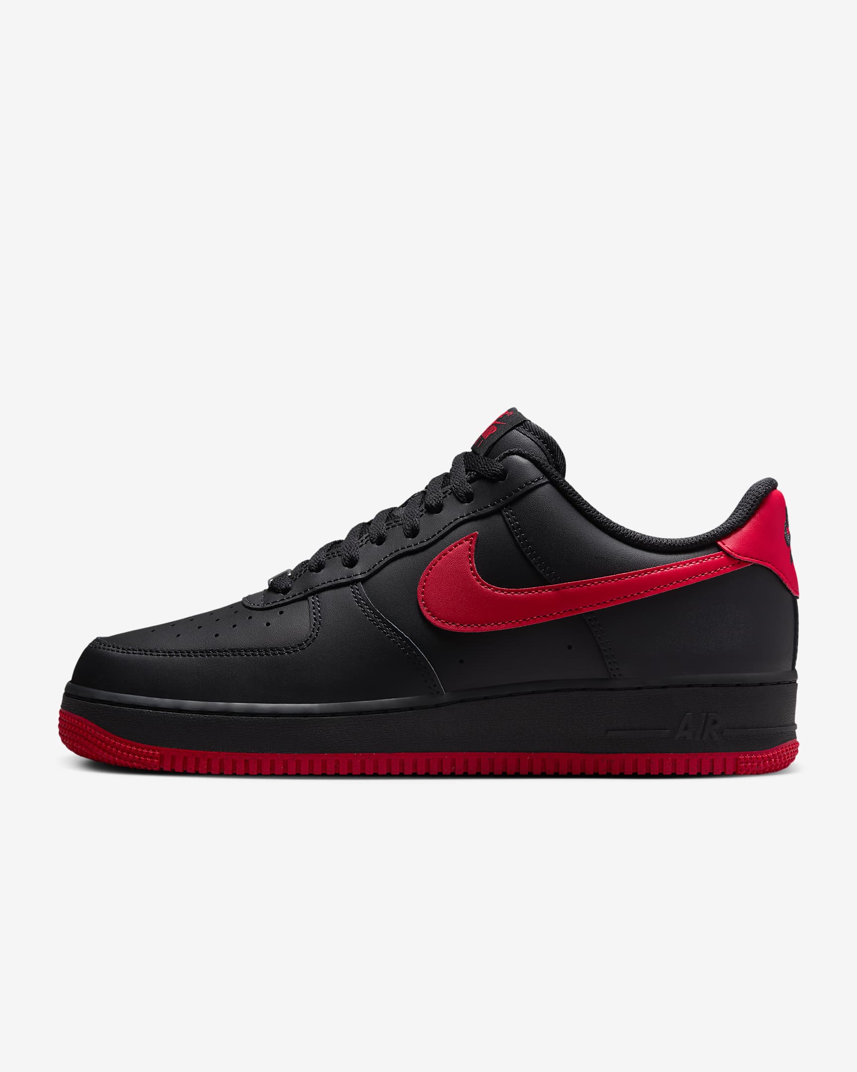 Nike Air Force 1 '07 Men's Shoes - Black/Black/University Red