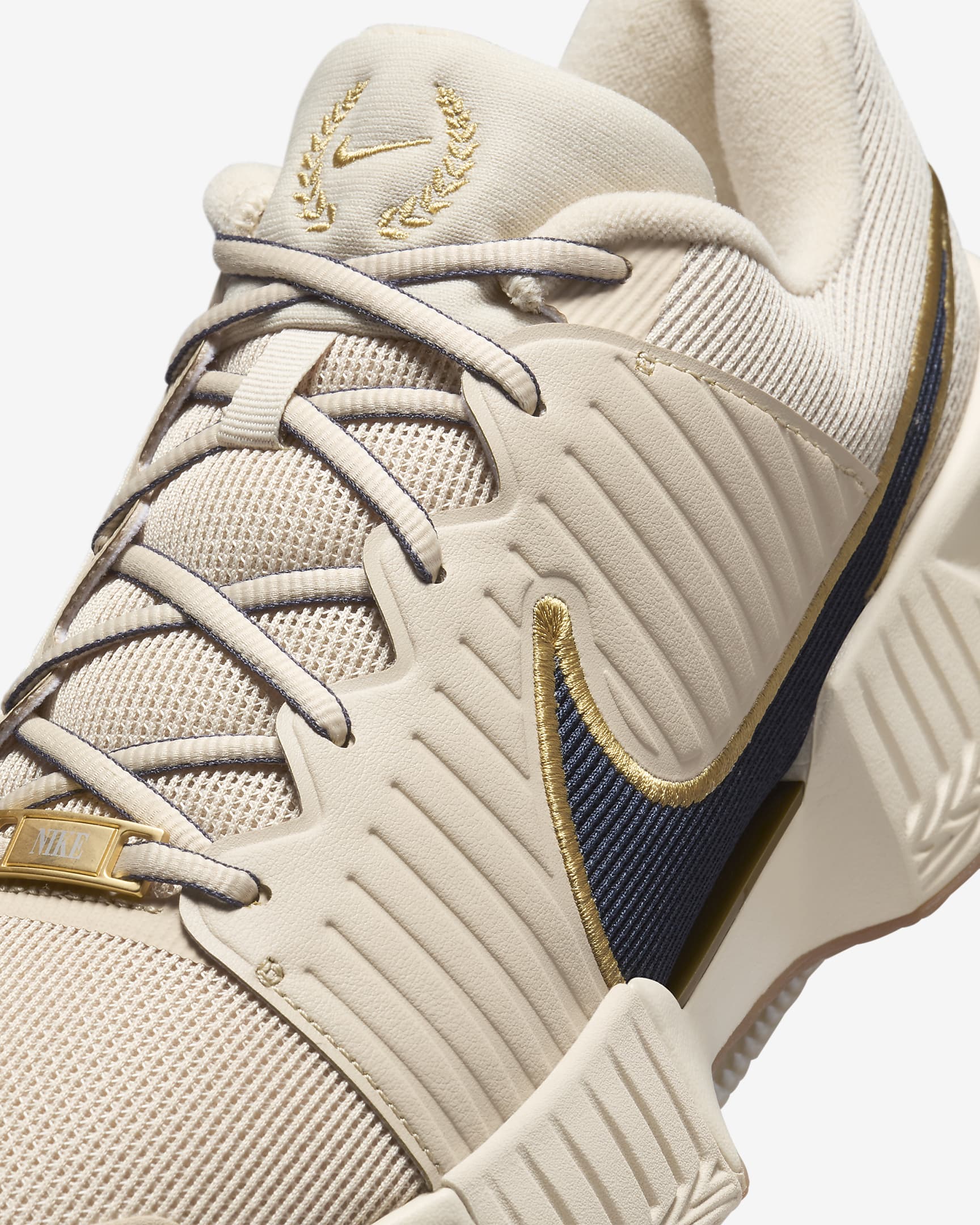 Nike GP Challenge Pro Premium Men's Hard Court Tennis Shoes - Sand Drift/Metallic Gold/Gum Medium Brown/Thunder Blue