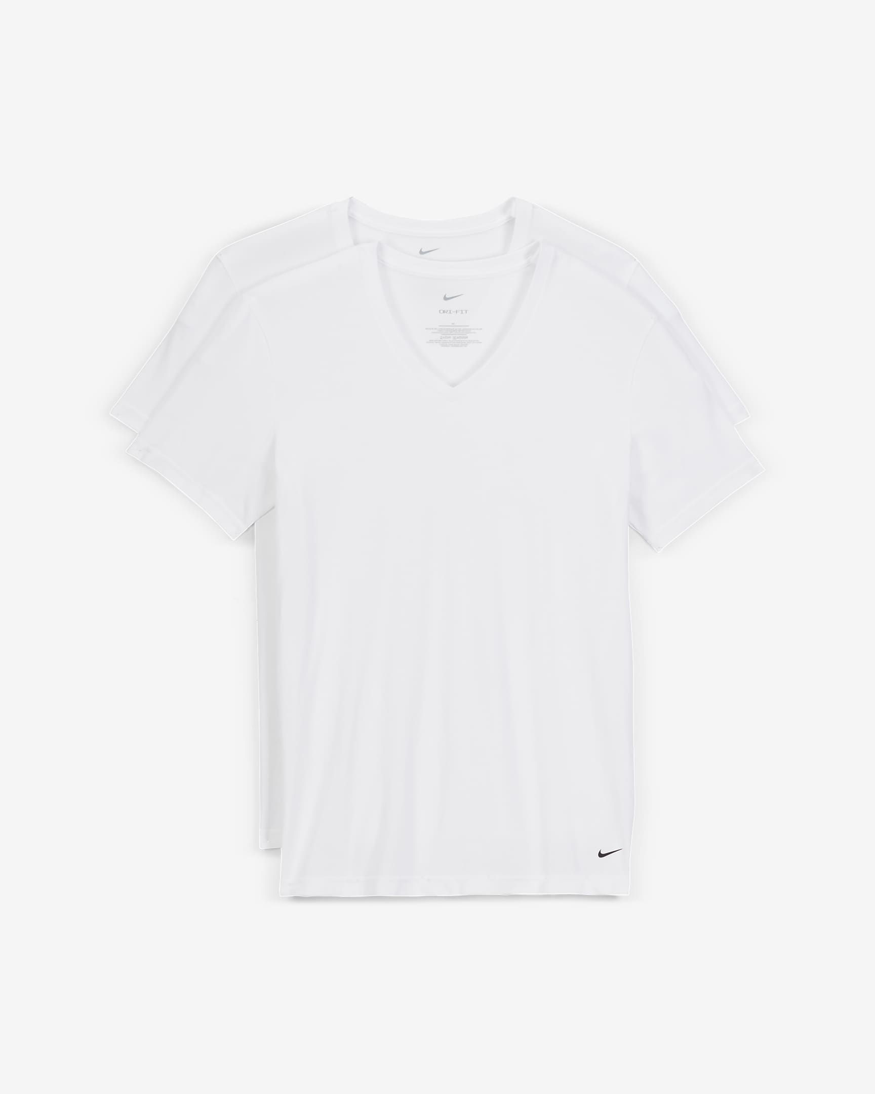 Nike Dri-FIT Essential Cotton Stretch Slim Fit V-Neck Undershirt (2-Pack) - White