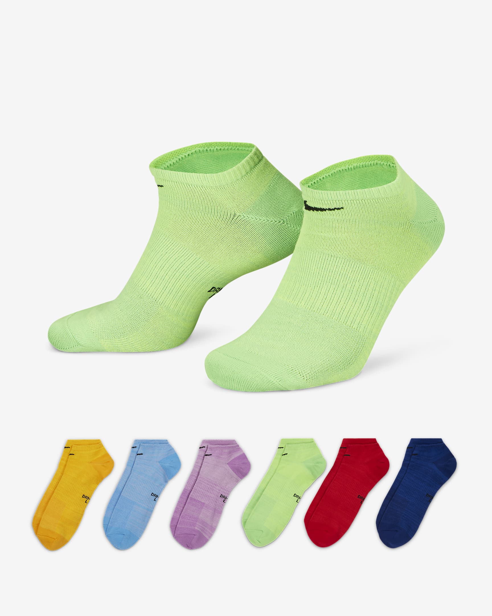 Nike Everyday Lightweight No-Show Training Socks (6 Pairs) - Multi-Colour