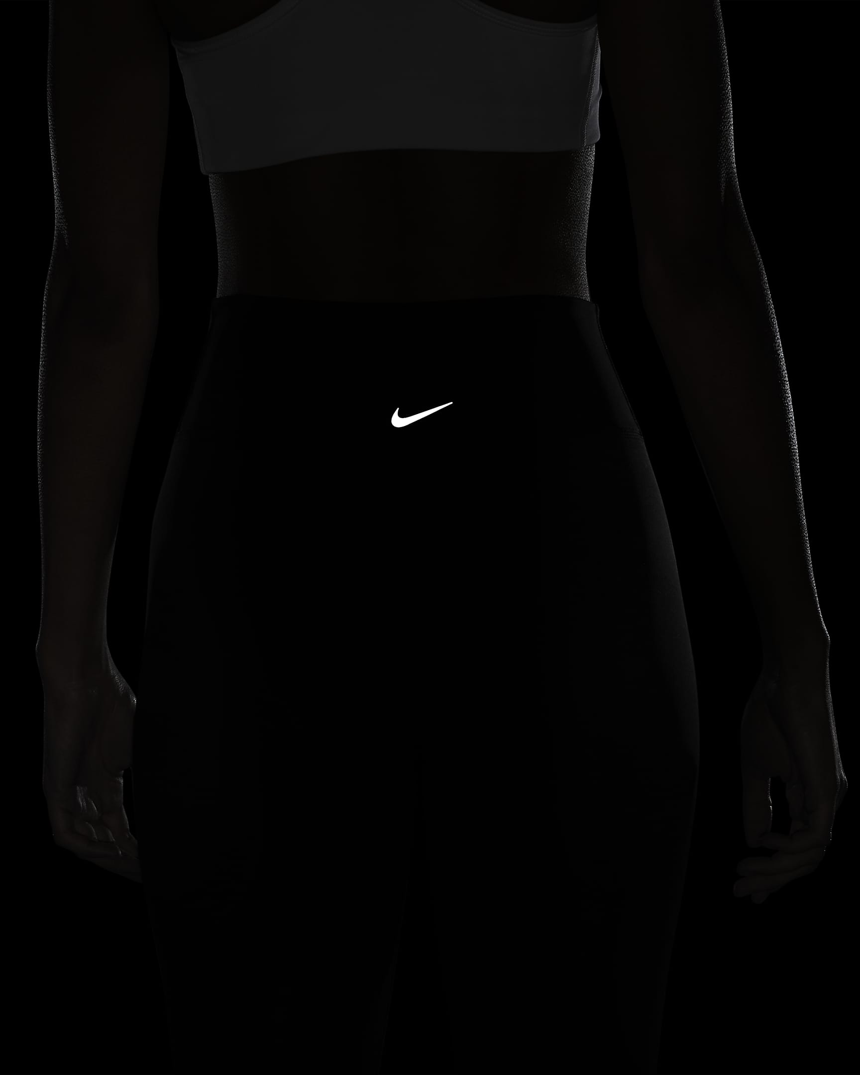 Leggings da running a 7/8 e vita media Nike Swoosh Run – Donna - Nero/Bianco